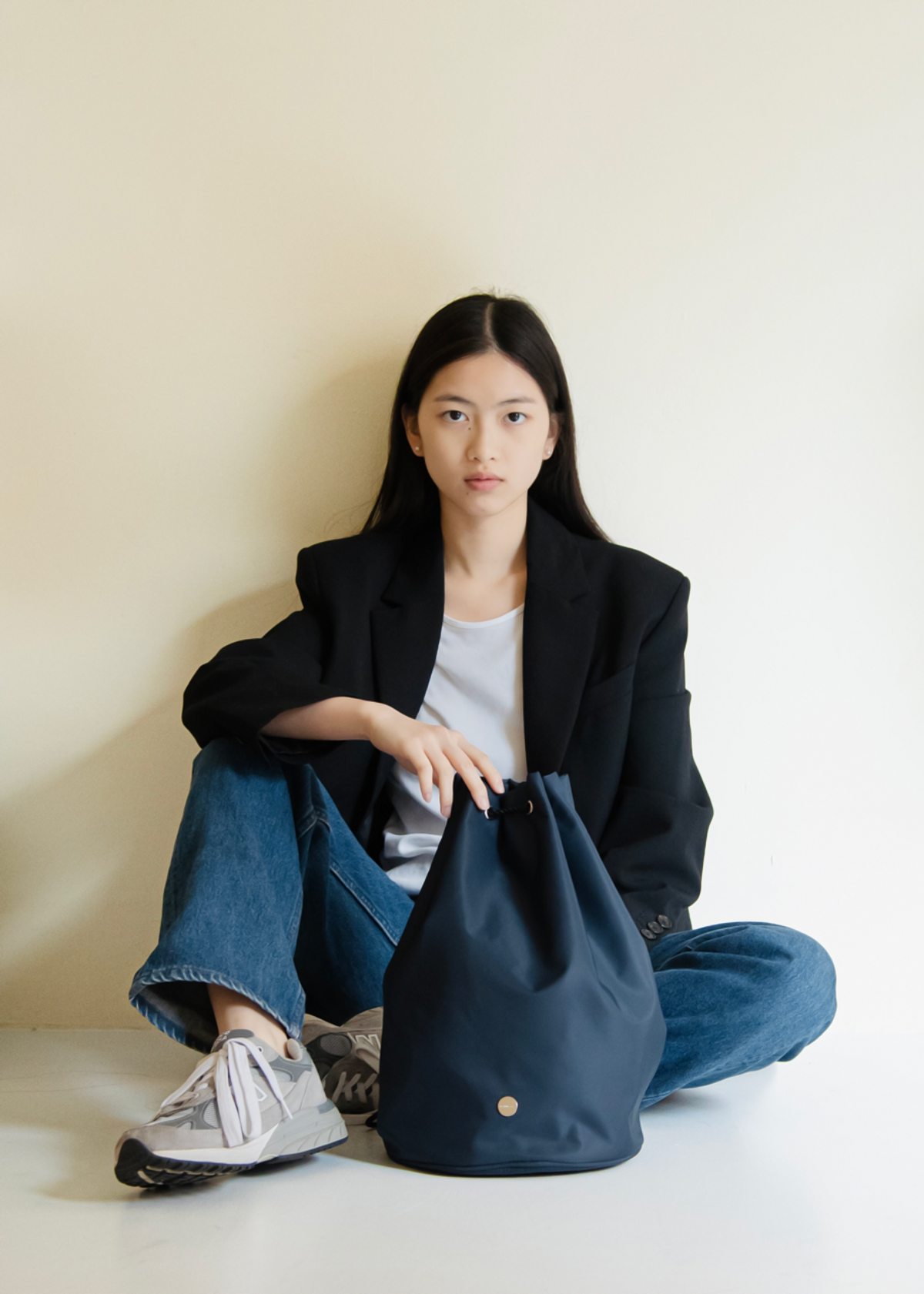 뉴위리(NEWWELEE) 버킷백 (네이비)