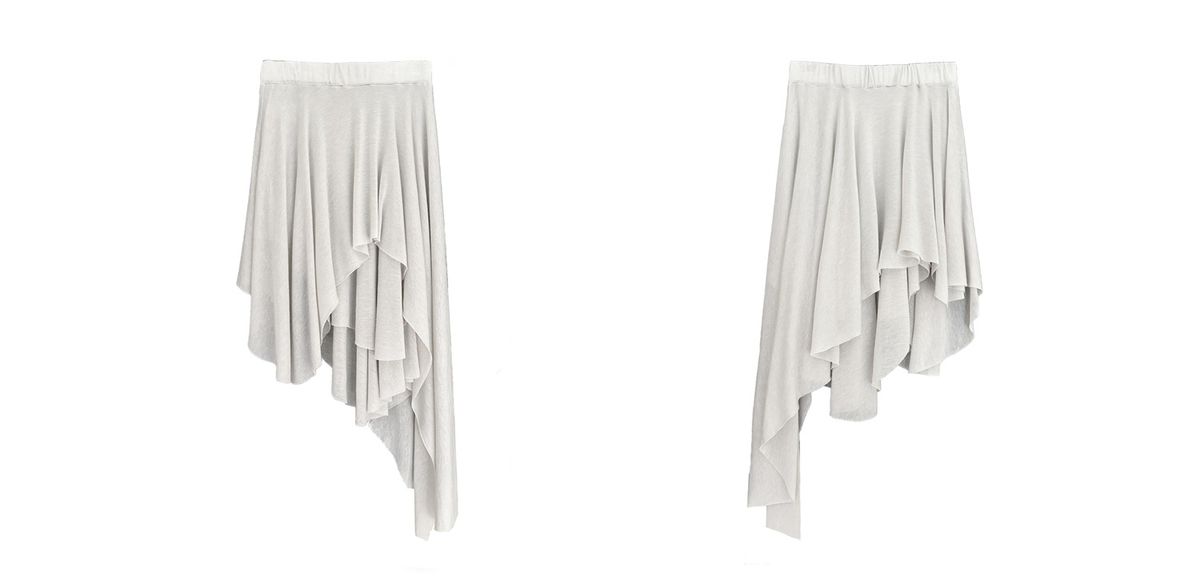 이지킴(EZKIM) EAZY LAYERED CUT SKIRT-GRAY