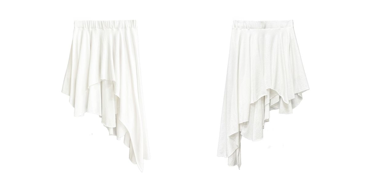 이지킴(EZKIM) EAZY LAYERED CUT SKIRT-WHITE