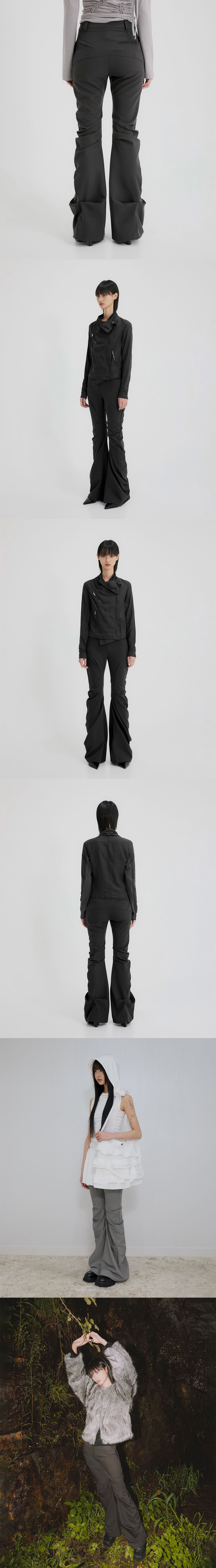 MUSINSA公式 | FLAREUP Asymmetrical Drape Pants (FL-245_Black)