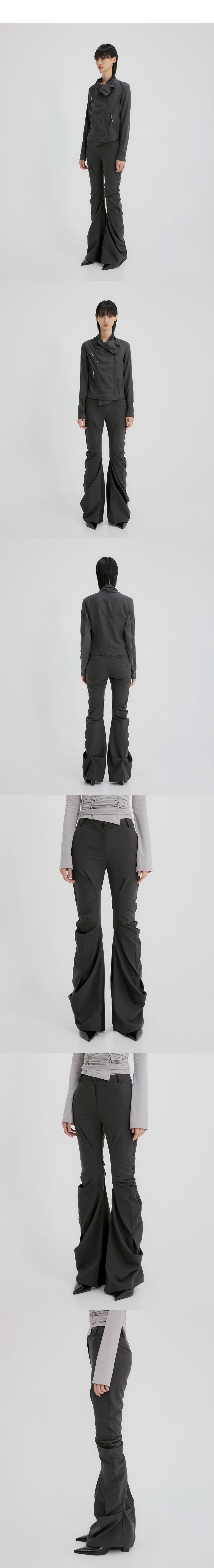 MUSINSA | FLAREUP Asymmetrical Drape Pants (FL-245_Charcoal)