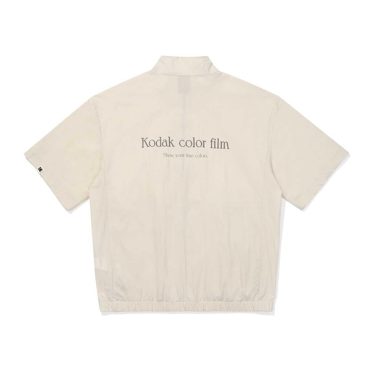 코닥(KODAK) 브리즈 라이트 스탠넥 반팔 집업 IVORY