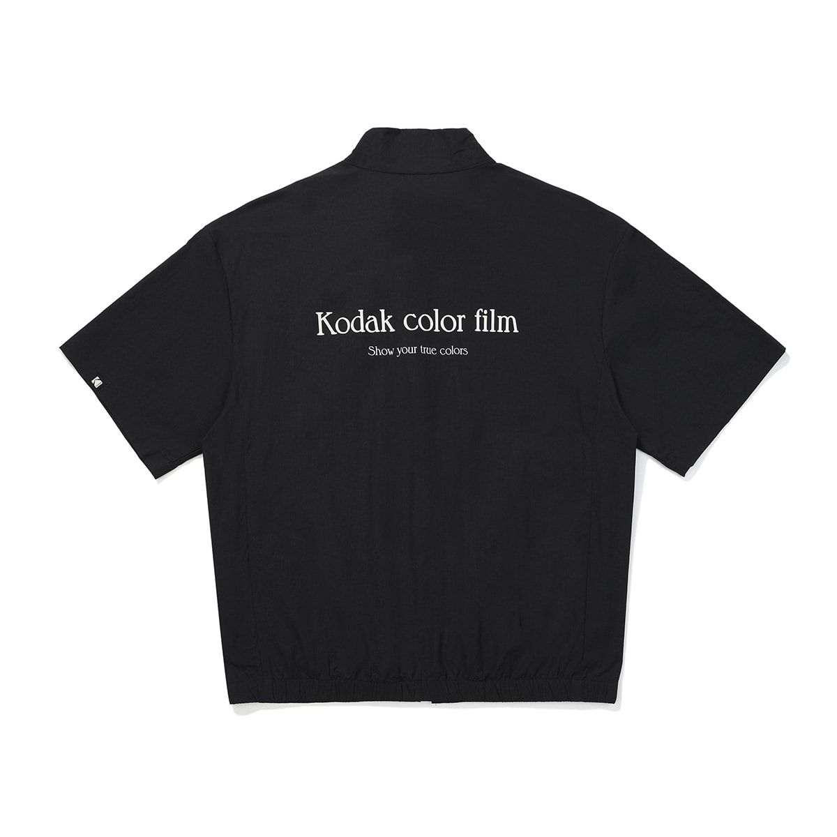 코닥(KODAK) 브리즈 라이트 스탠넥 반팔 집업 CHARCOAL