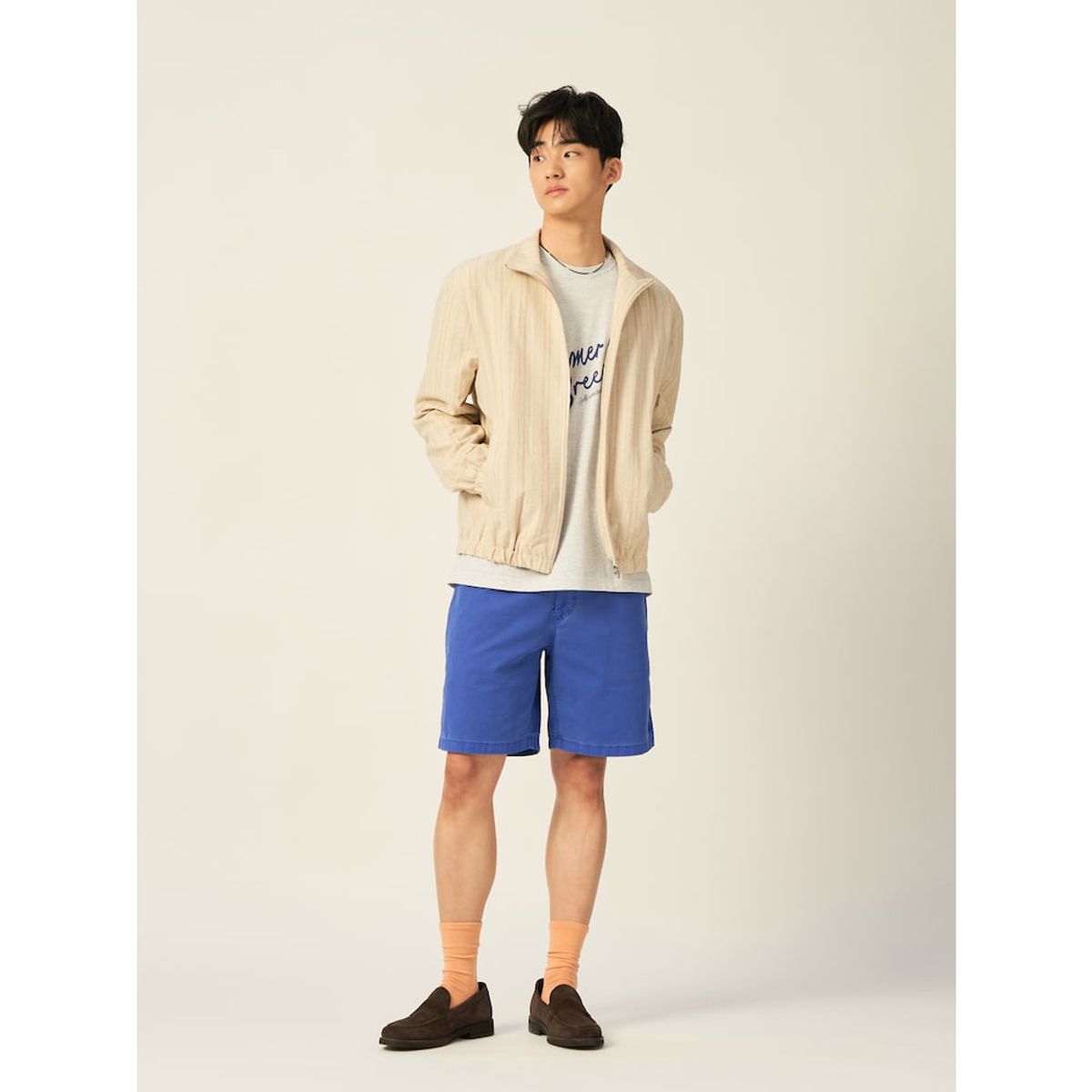 빈폴 멘(BEANPOLE MEN) 밴딩 하프 팬츠  블루