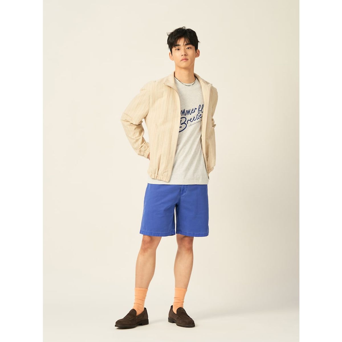 빈폴 멘(BEANPOLE MEN) 밴딩 하프 팬츠  블루