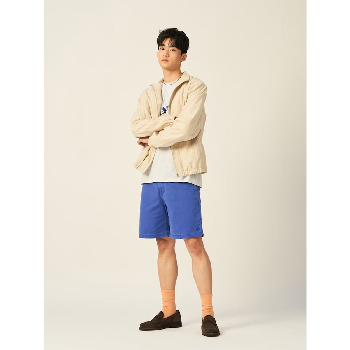빈폴 멘(BEANPOLE MEN) 밴딩 하프 팬츠  블루
