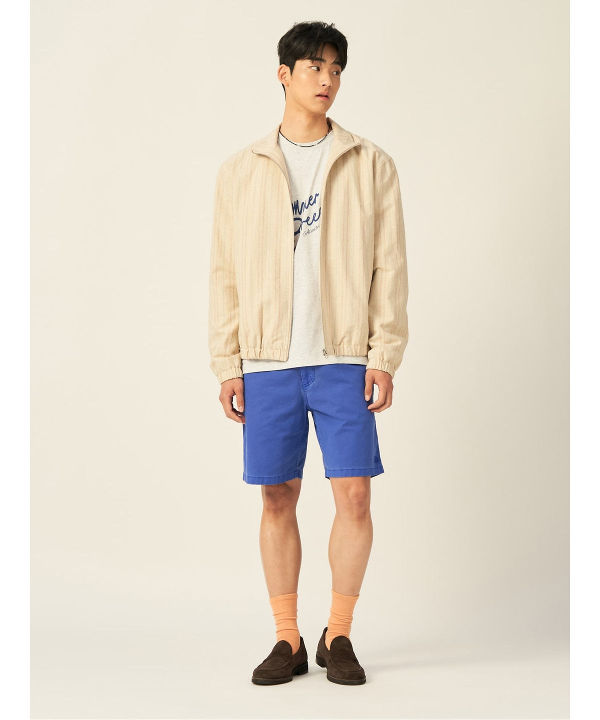 빈폴 멘(BEANPOLE MEN) 밴딩 하프 팬츠  블루