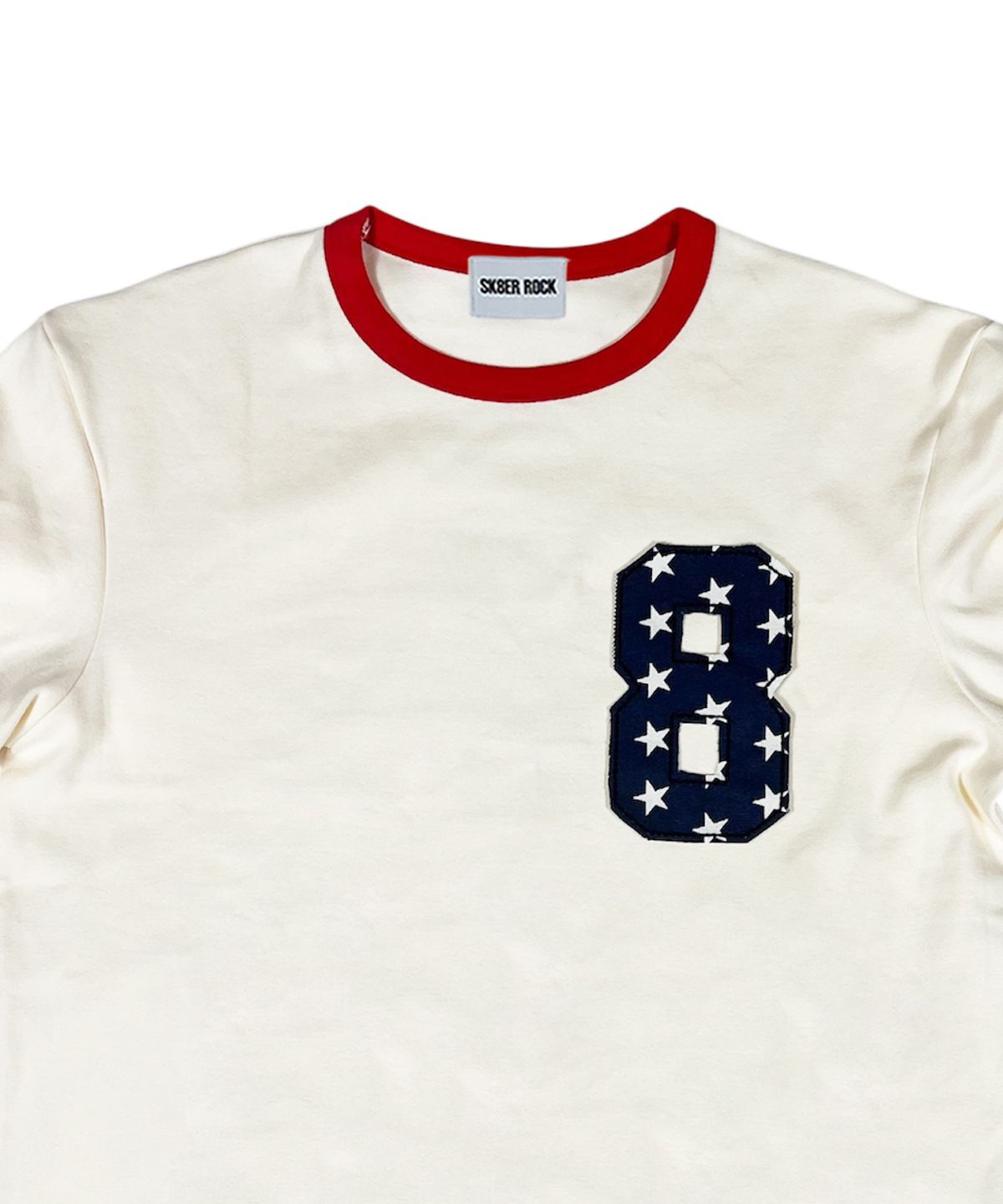 스케이터락(SK8ER ROCK) Eight Ringer T-Shirt ((cream*red))