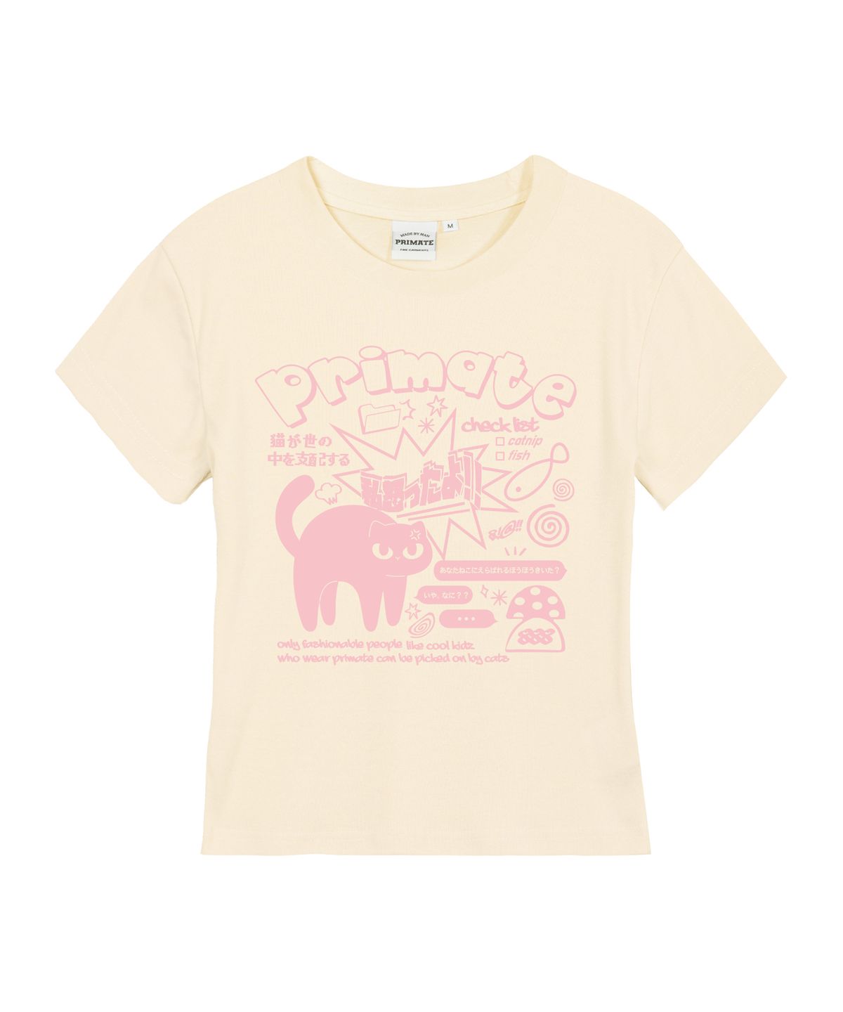 프라임에이트(PRIMATE) MAD CAT 여성 슬림핏 반팔티셔츠 5 COLORS