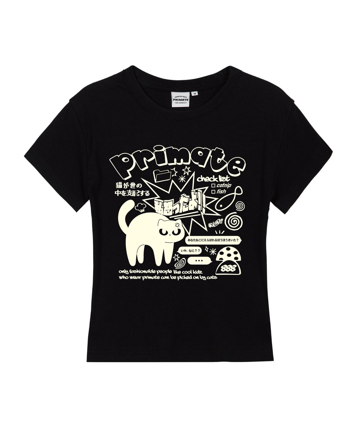프라임에이트(PRIMATE) MAD CAT 여성 슬림핏 반팔티셔츠 5 COLORS