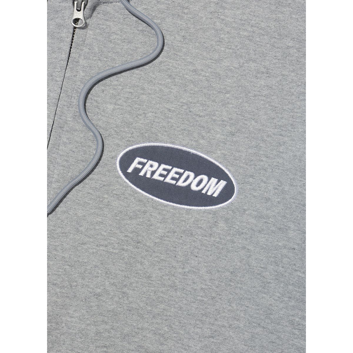 프리덤(FREEDOM) 레터링 후드집업 (그레이)