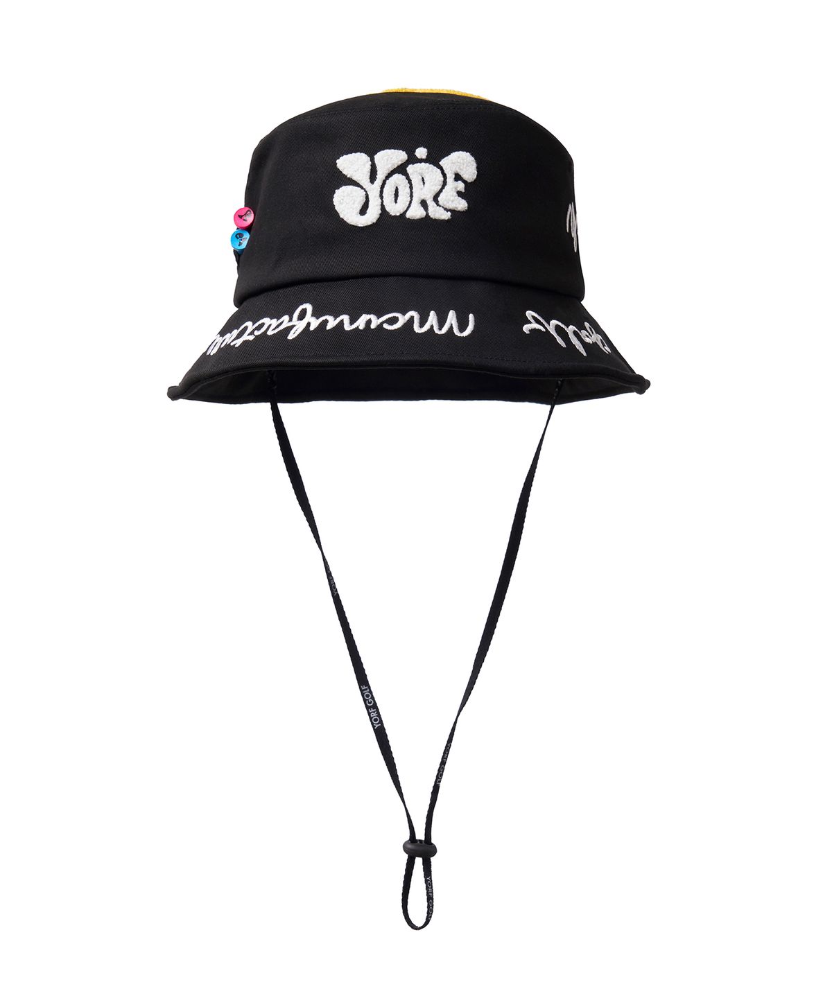 욜프(YORF) YORF TWILL BUCKET HAT TRIPLE SMILE BLACK 욜프 트윌버킷 트리플스마일 블랙