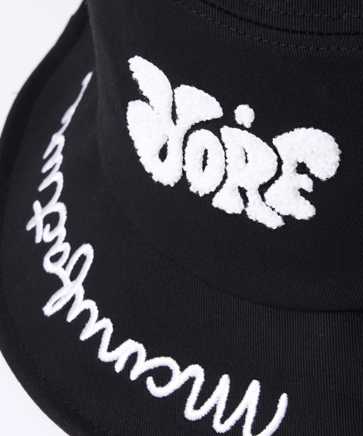 욜프(YORF) YORF TWILL BUCKET HAT TRIPLE SMILE BLACK 욜프 트윌버킷 트리플스마일 블랙