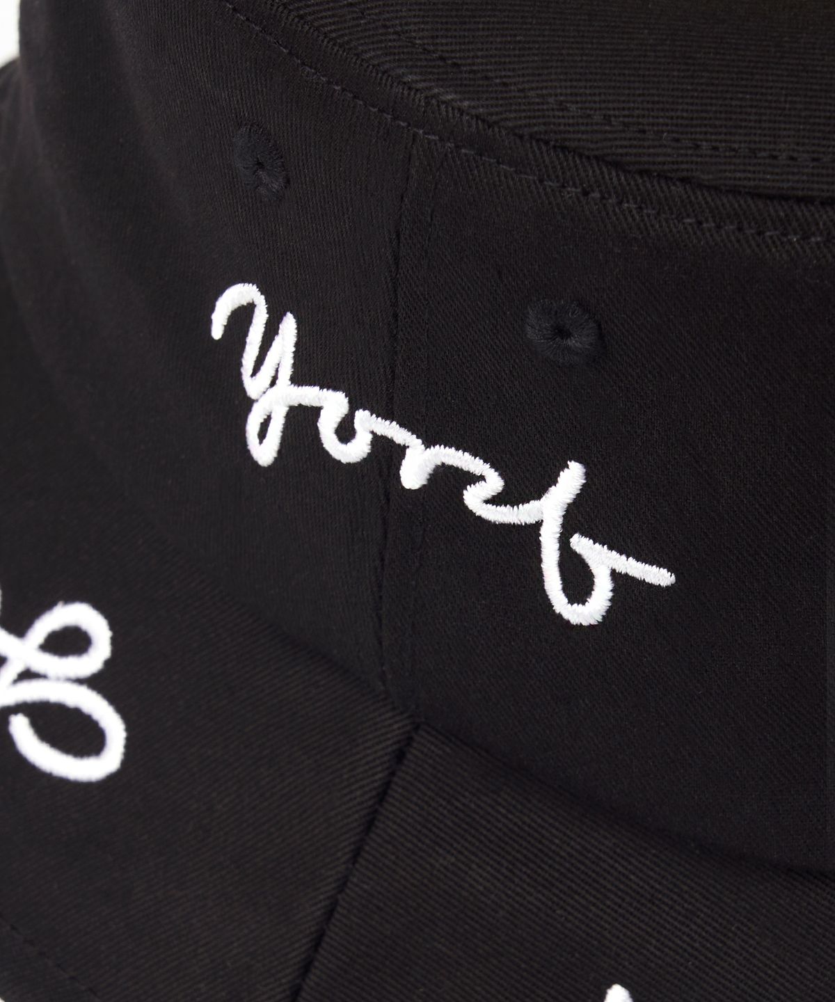 욜프(YORF) YORF TWILL BUCKET HAT TRIPLE SMILE BLACK 욜프 트윌버킷 트리플스마일 블랙