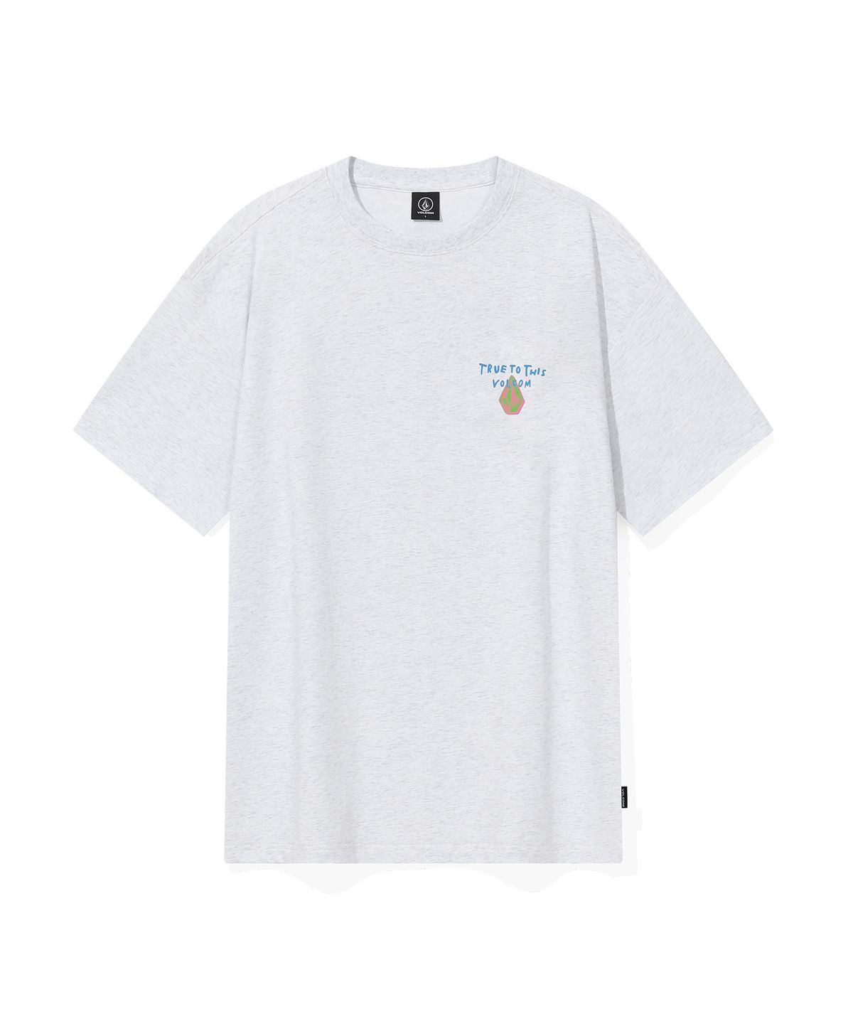 볼컴(VOLCOM) 레인보우 라운드 티셔츠 (아이스 그레이)