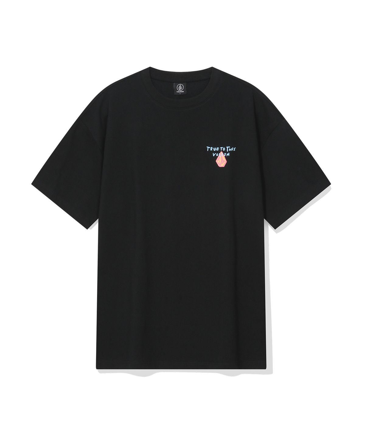 볼컴(VOLCOM) 레인보우 라운드 티셔츠 (블랙)
