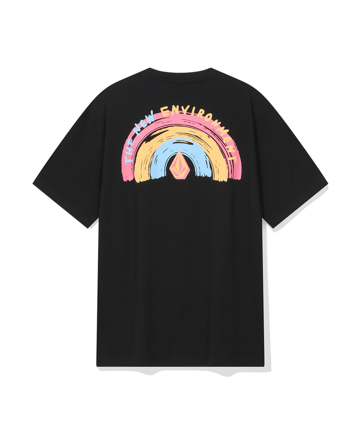 볼컴(VOLCOM) 레인보우 라운드 티셔츠 (블랙)