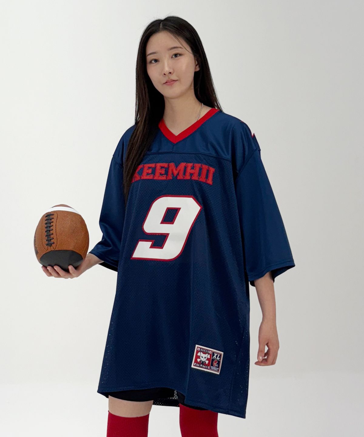 킴히(KEEMHII) 스타 아메리칸 캣 풋볼 저지 -[네이비]