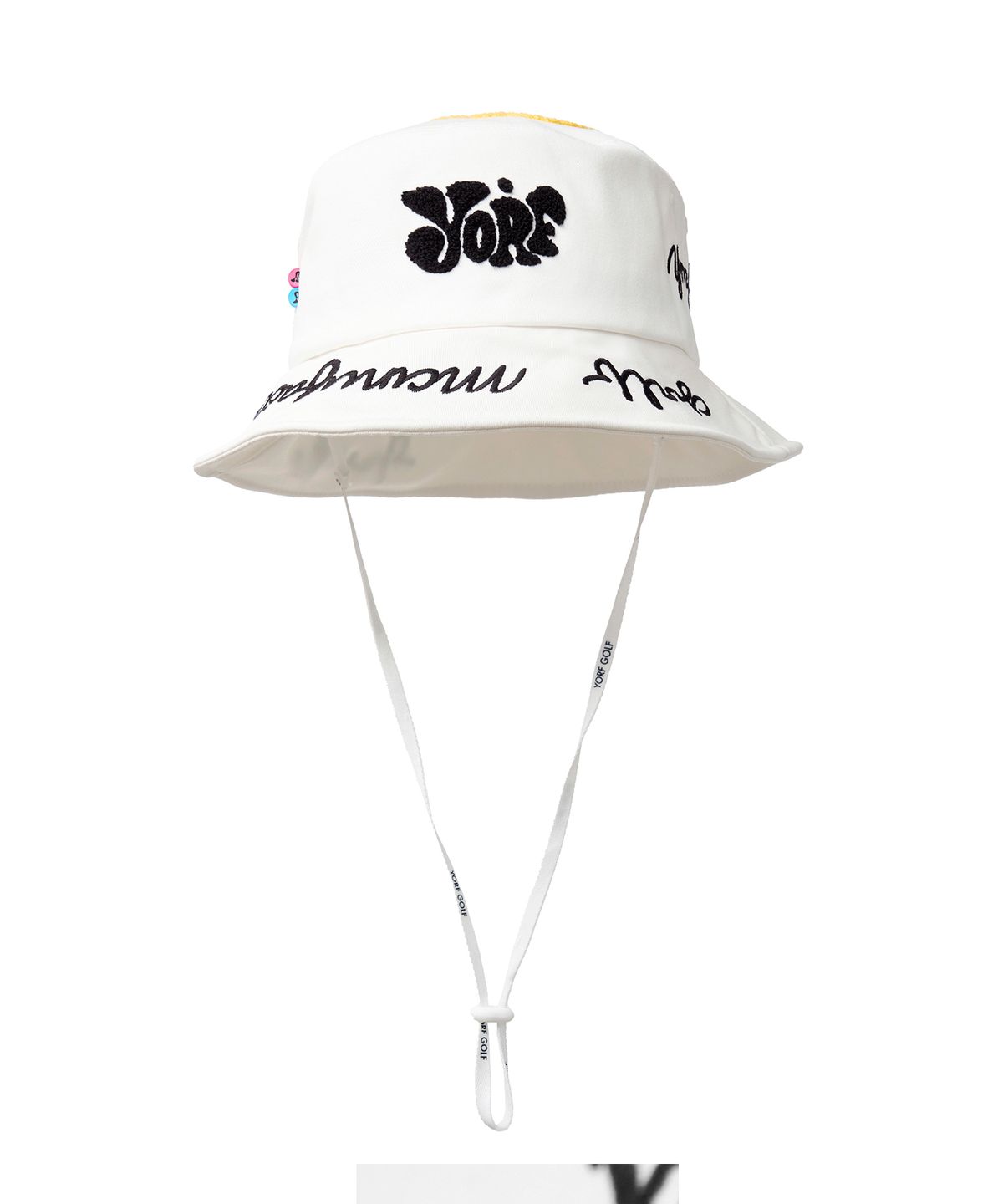 욜프(YORF) YORF TWILL BUCKET HAT TRIPLE SMILE WHITE 욜프 트윌버킷 트리플스마일 화이트