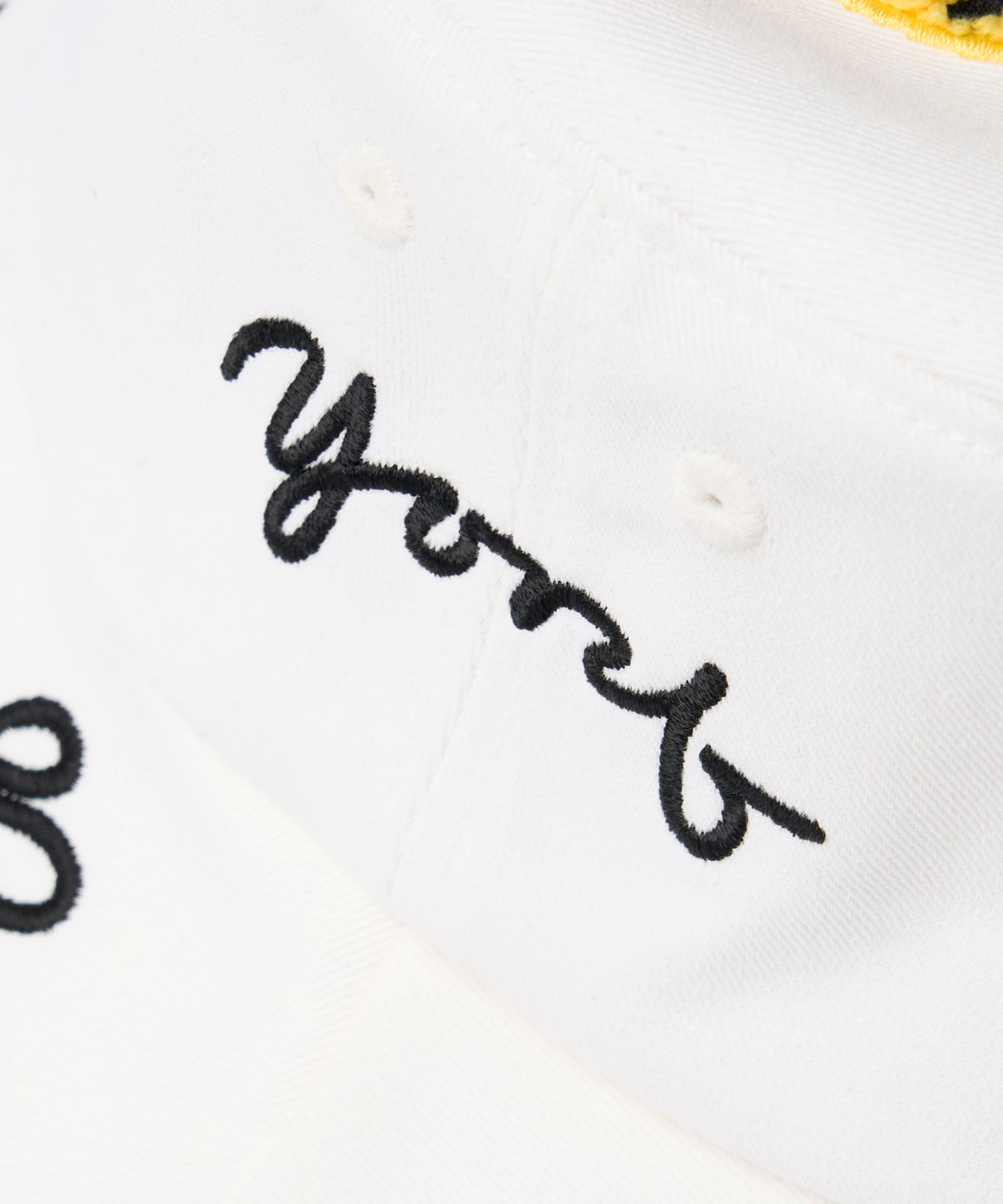 욜프(YORF) YORF TWILL BUCKET HAT TRIPLE SMILE WHITE 욜프 트윌버킷 트리플스마일 화이트