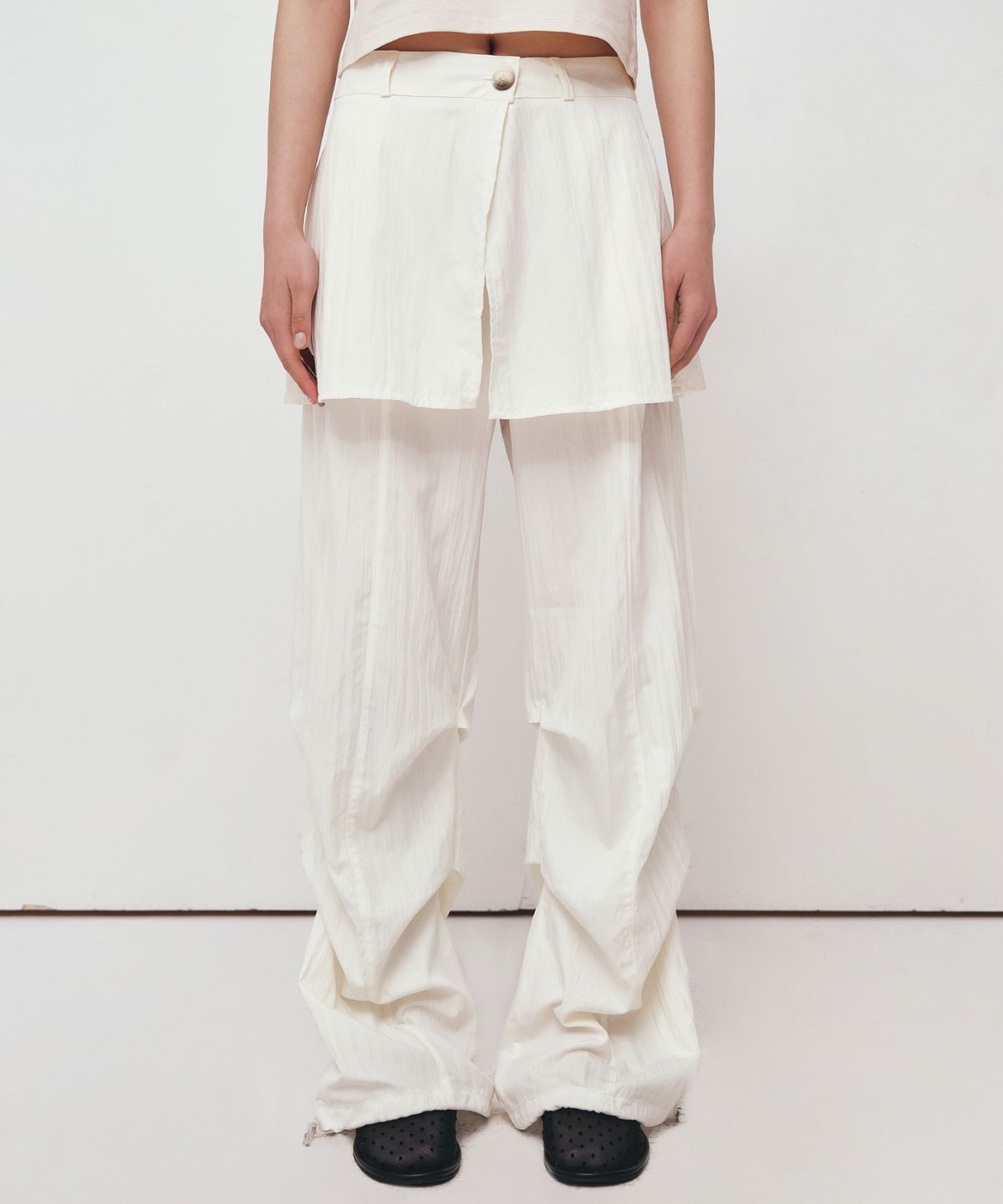 닉앤니콜(NICK&NICOLE) LAYERED SKIRT PANTS_IVORY