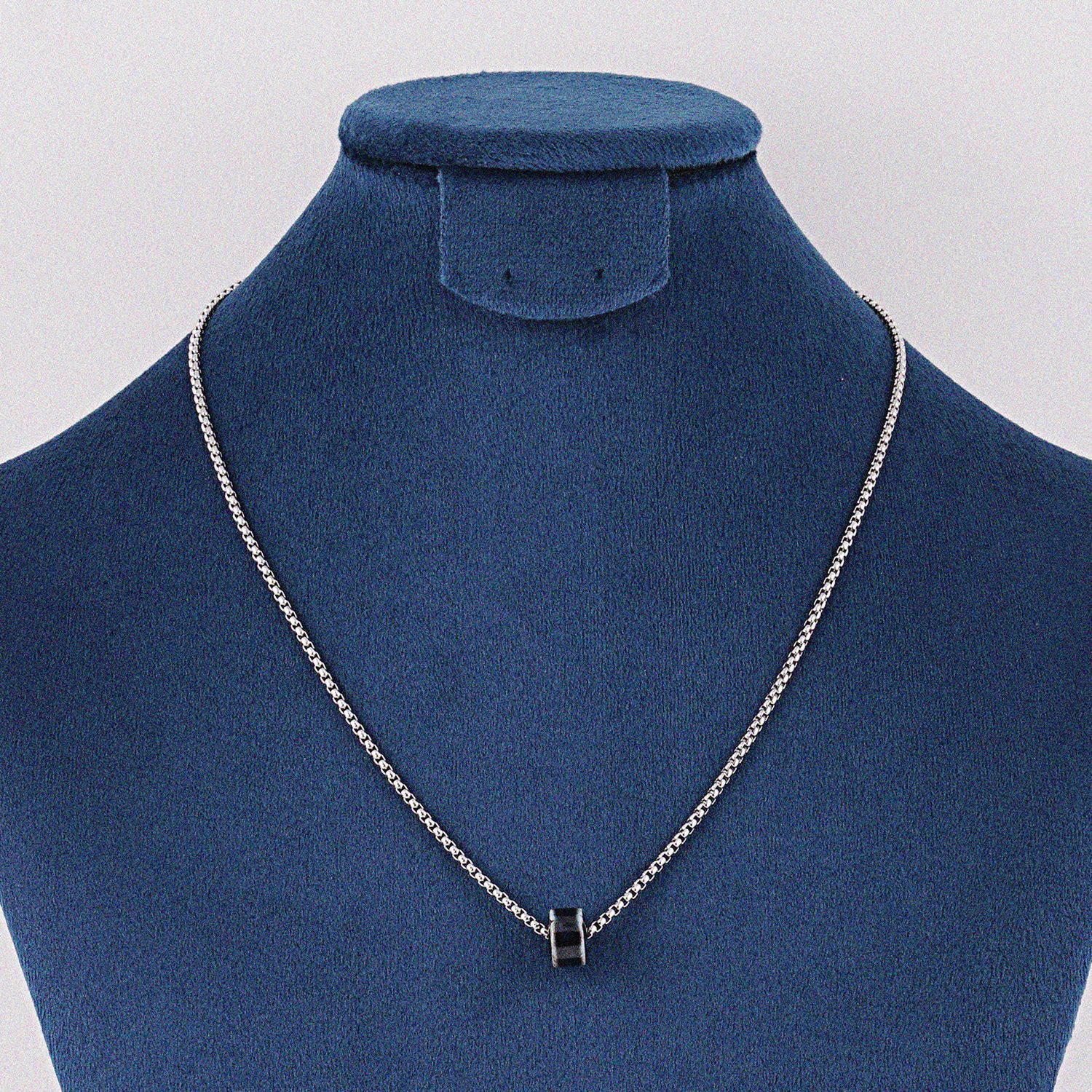 MUSINSA | JBANS CLASSIC Black Painted Pendant 2 Cube Chain