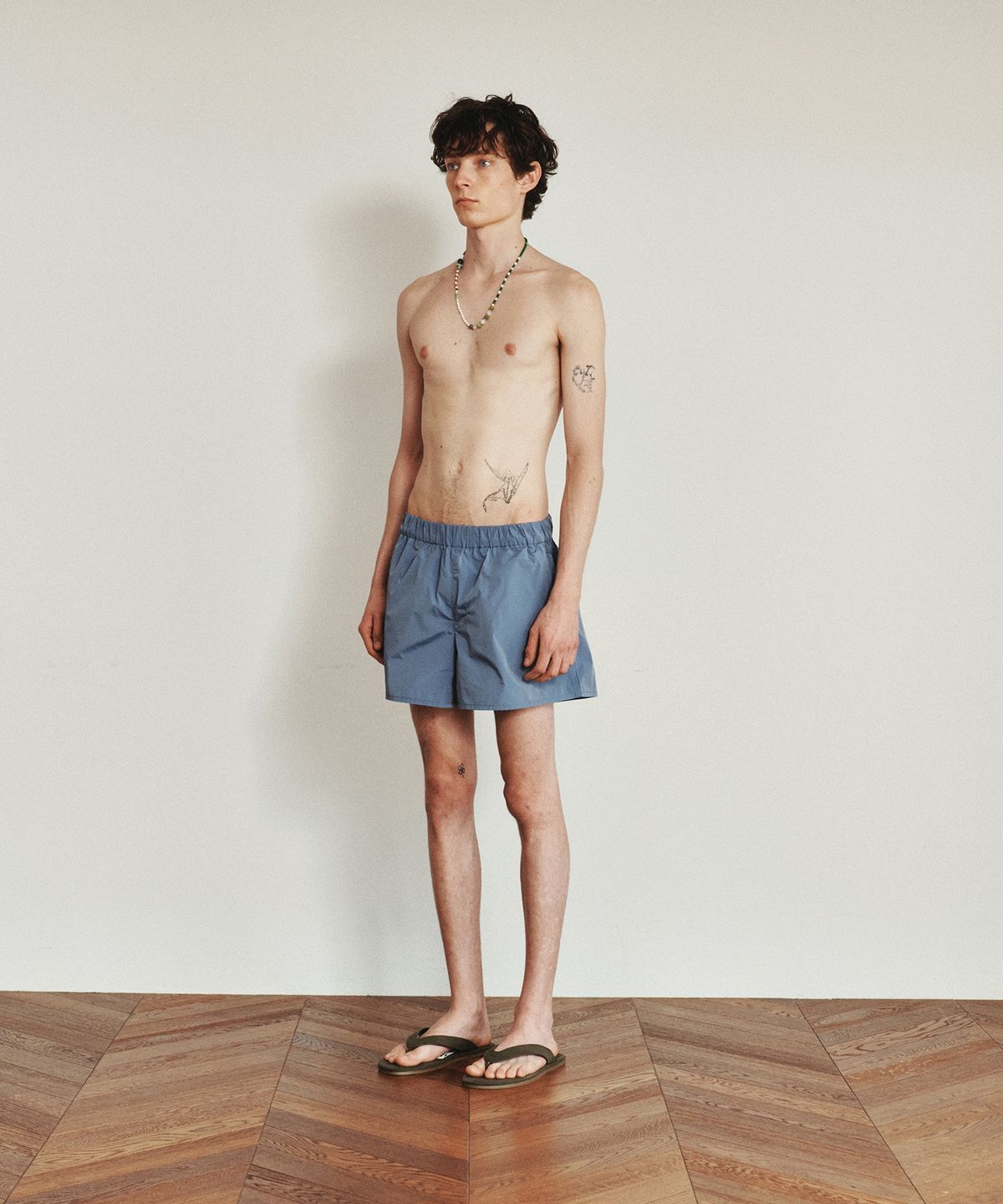 호이테(HEUTE) HET SUNSHINE LOGO SWIM SHORTS (BLUE)