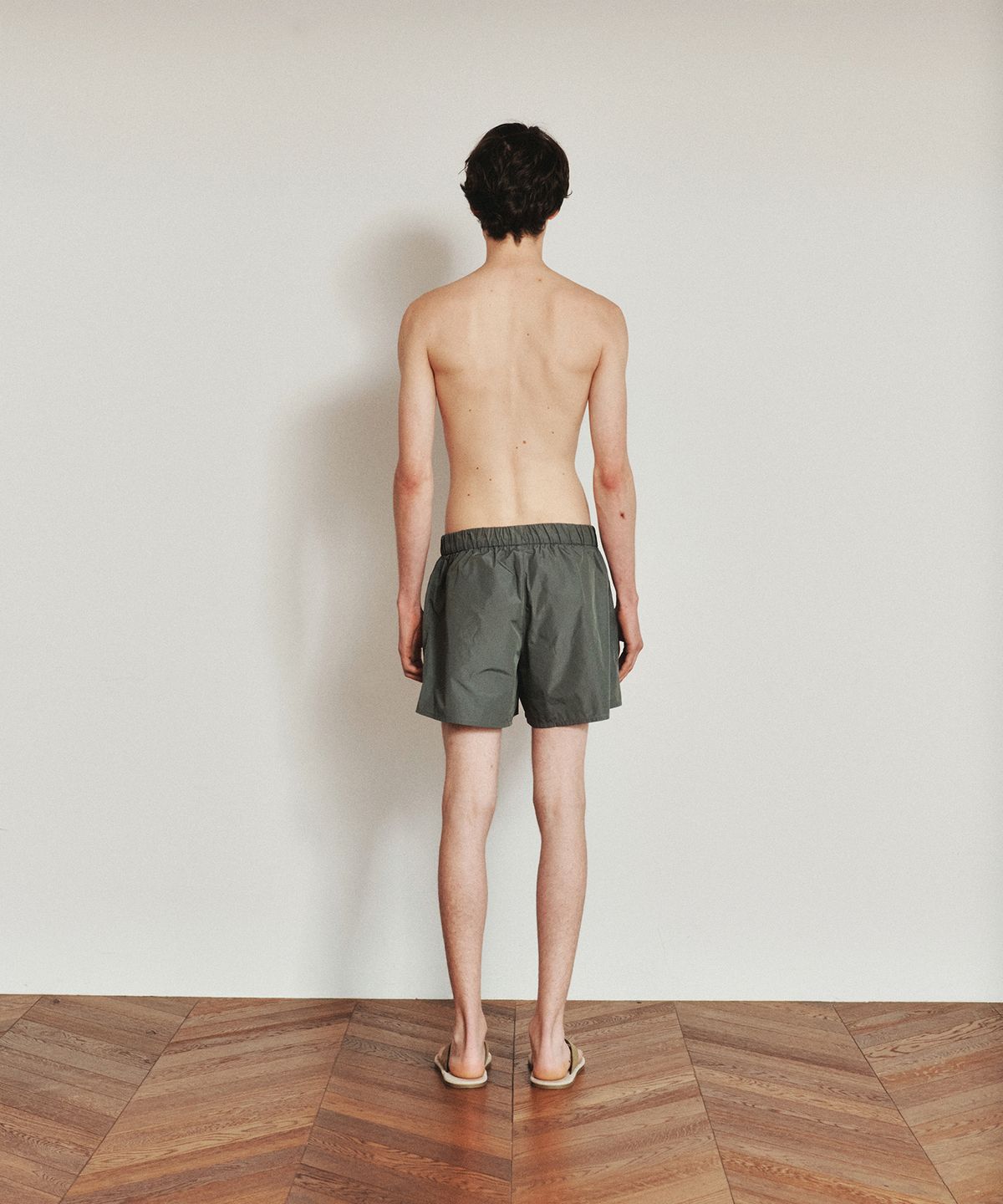 호이테(HEUTE) HET SUNSHINE LOGO SWIM SHORTS (KHAKI)