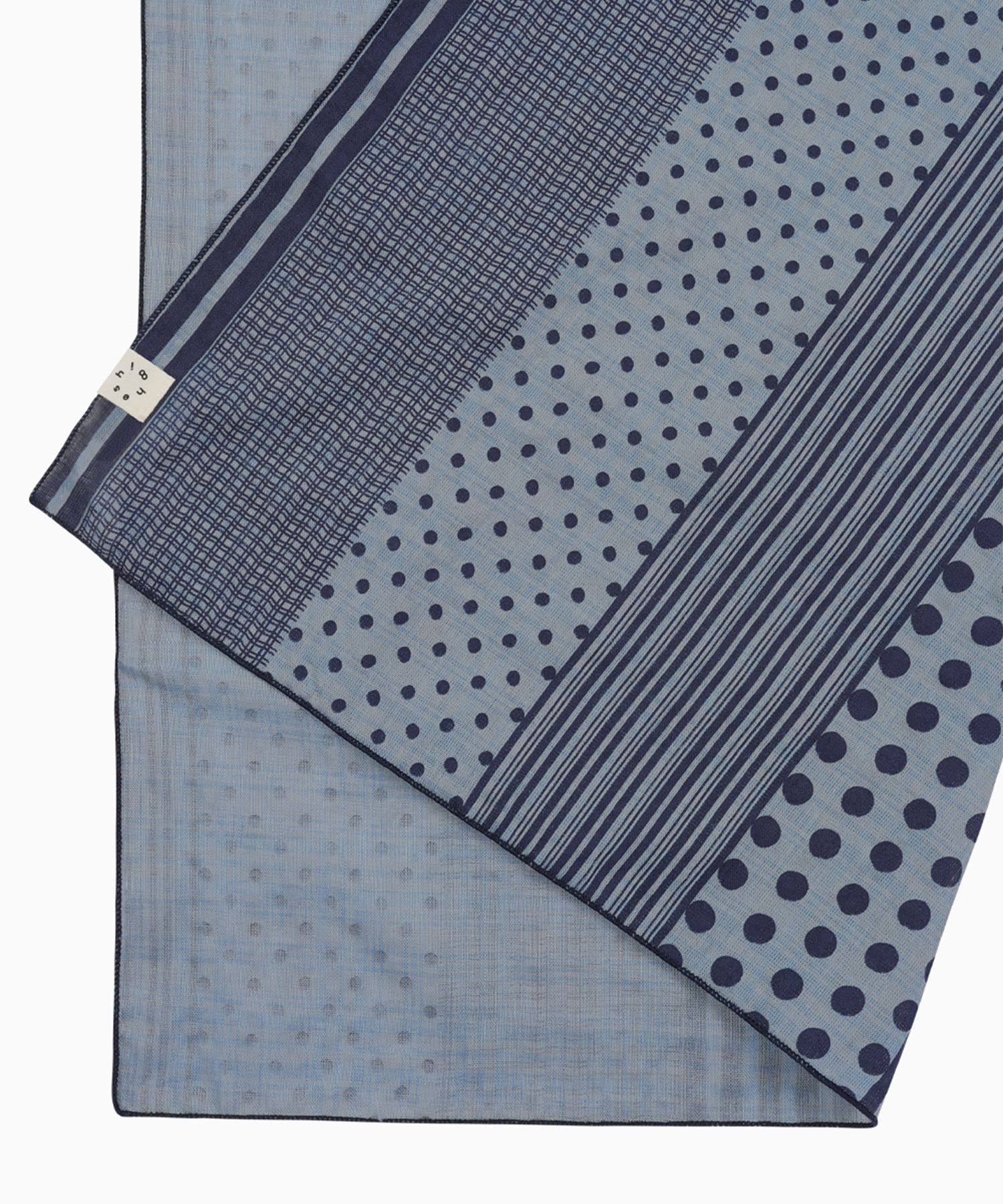 MUSINSA | OHESHIO MIX DOT PATTERN SHEER SCARF, BLUE