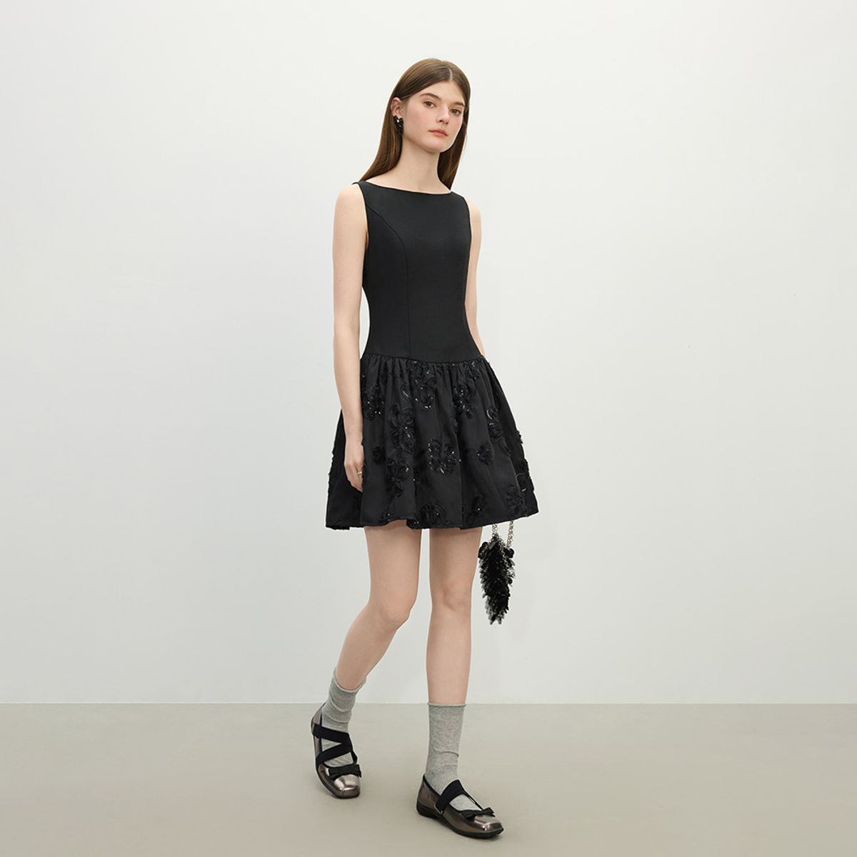 웬스데이딜라잇(WEDNESDAY DELIGHT) WD_Flower bow sleeveless dress