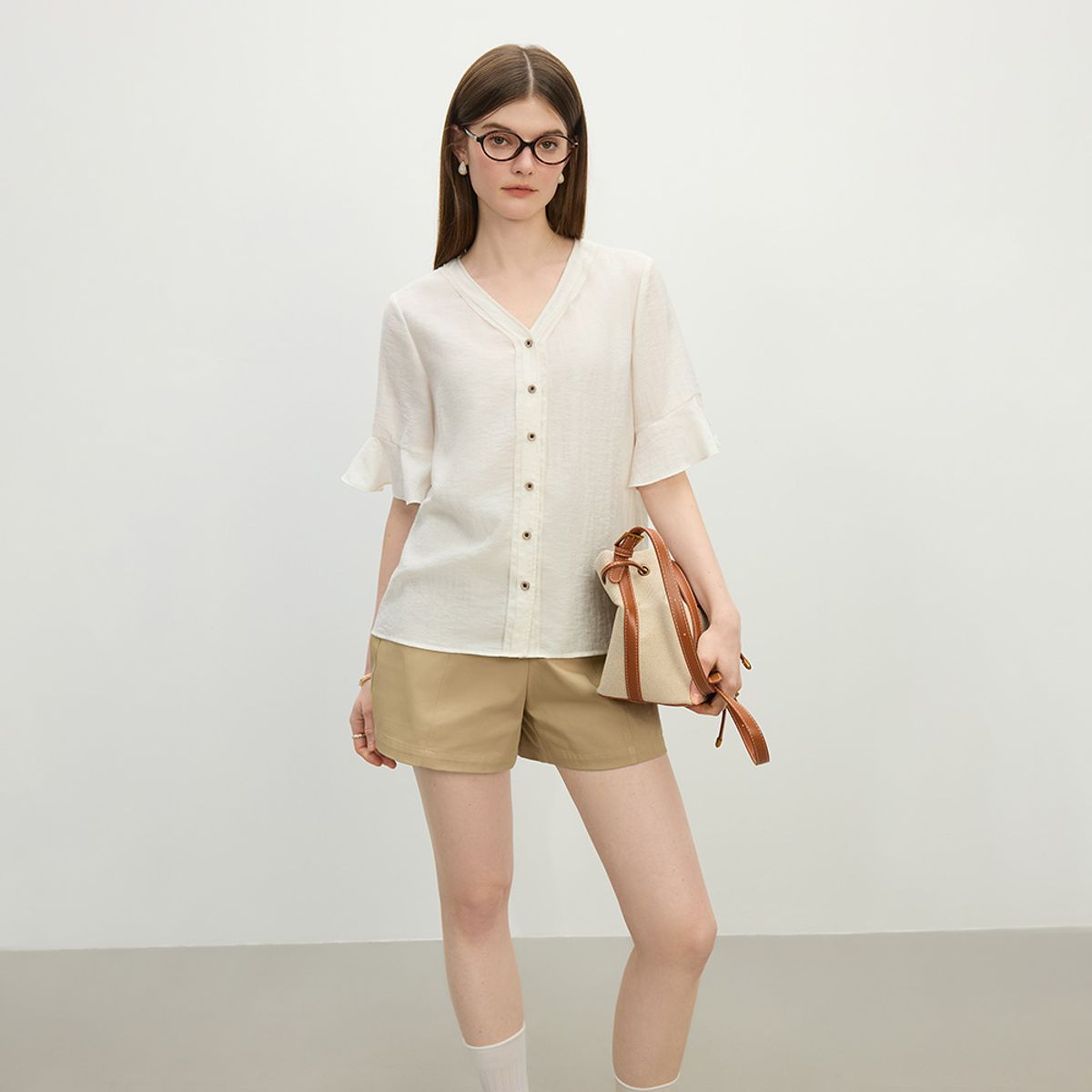 웬스데이딜라잇(WEDNESDAY DELIGHT) WD_Lotus short sleeve blouse