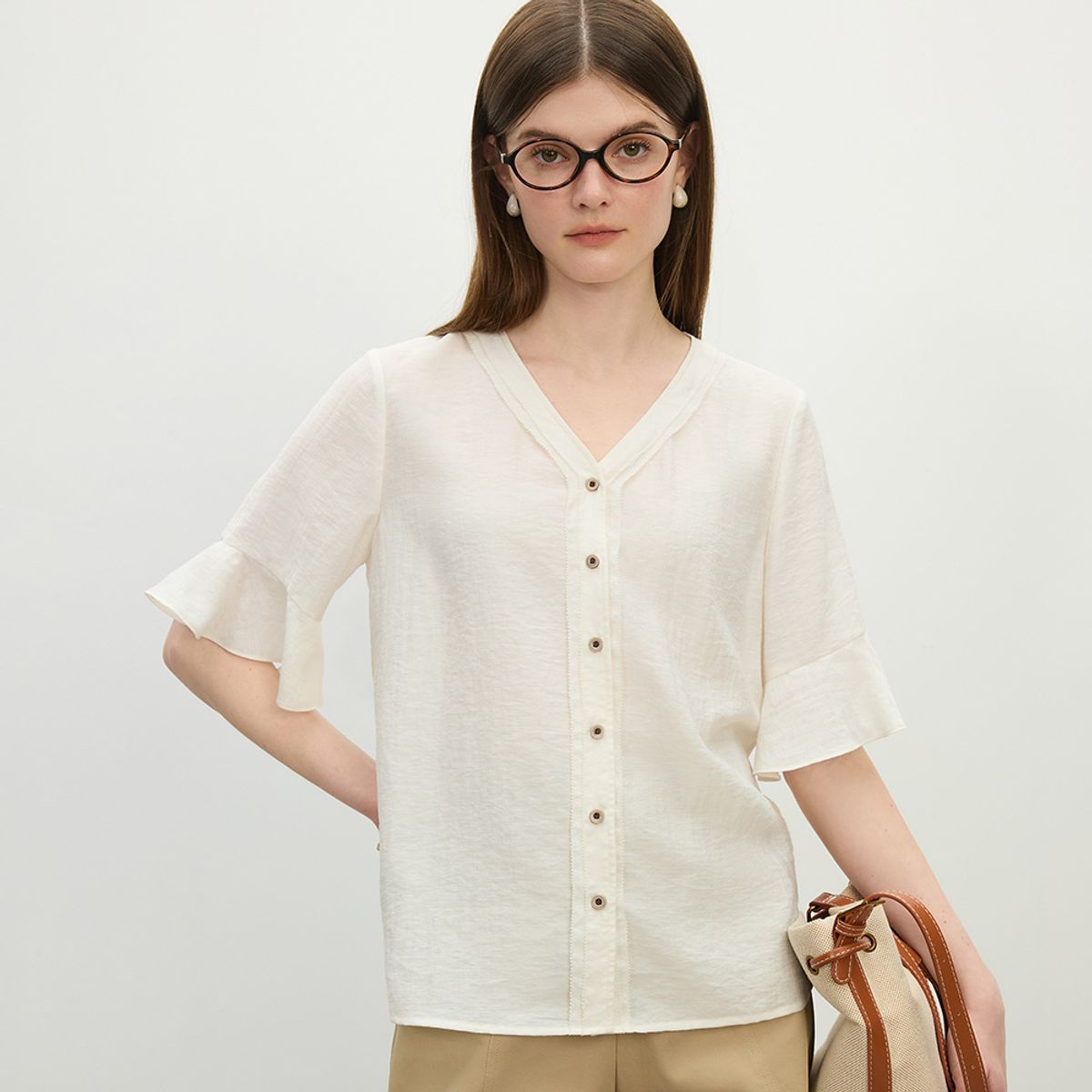 웬스데이딜라잇(WEDNESDAY DELIGHT) WD_Lotus short sleeve blouse