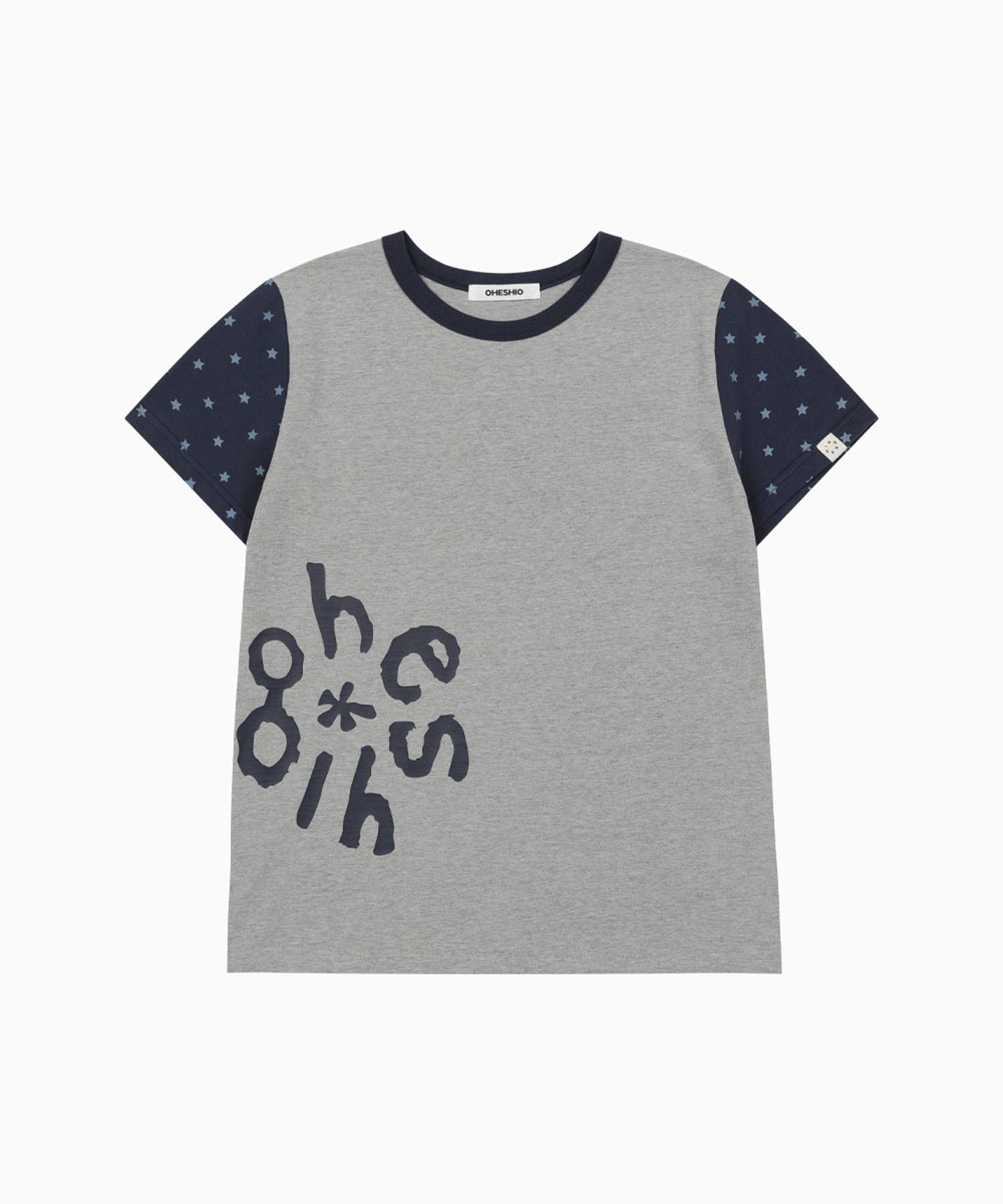 MUSINSA | OHESHIO STAR TWO TONE T-SHIRT, GRAY
