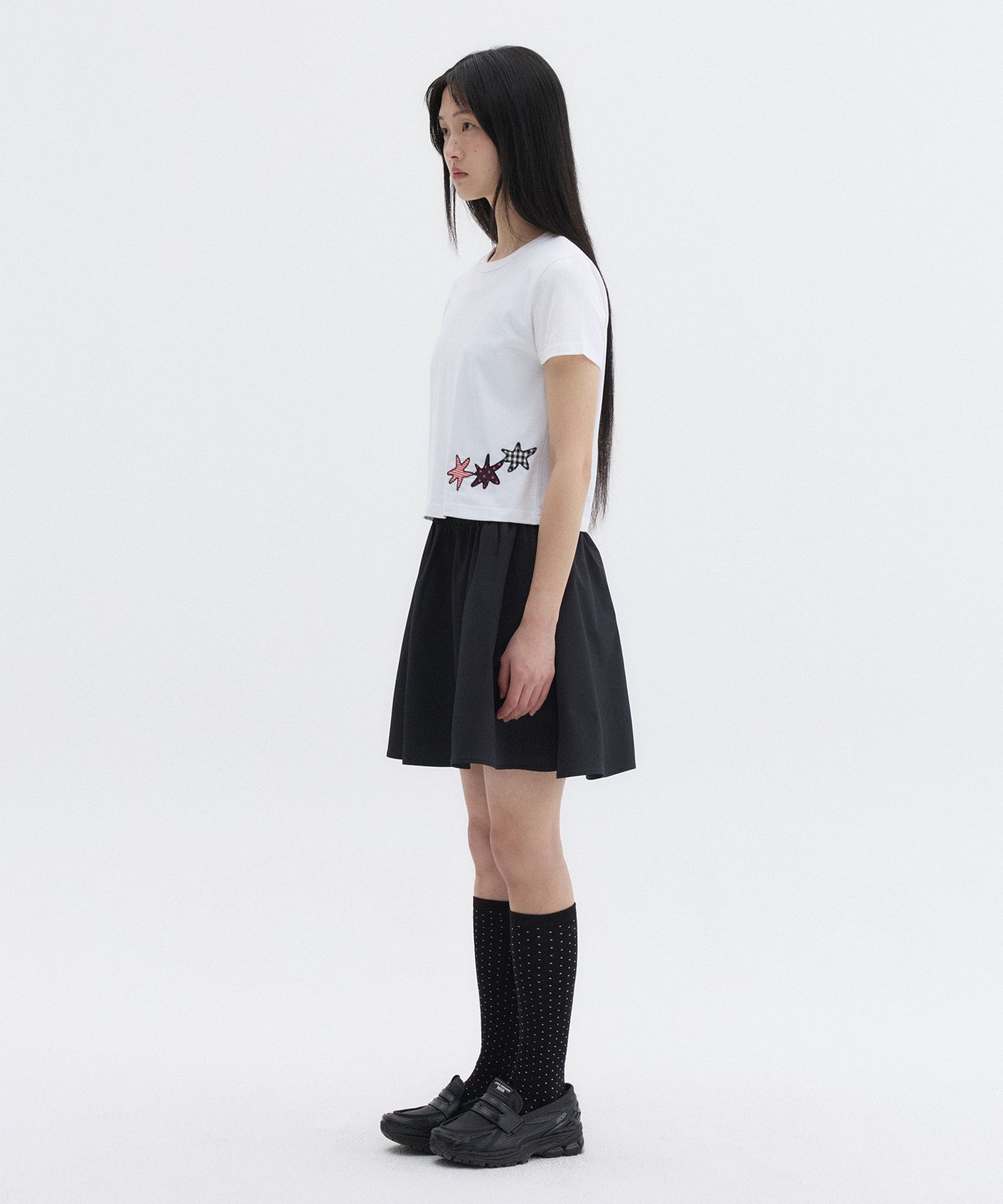 MUSINSA | OHESHIO STAR PATCHY T-SHIRT, WHITE