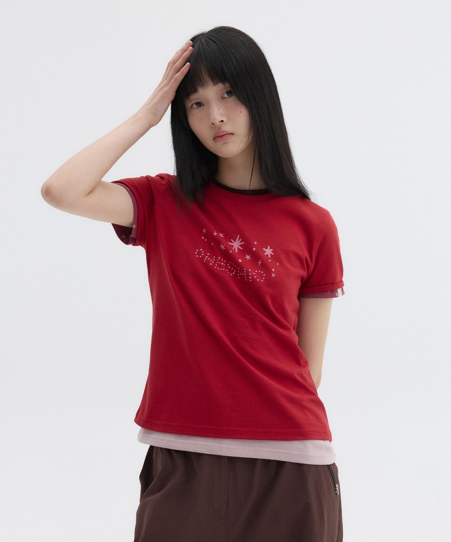 MUSINSA | OHESHIO STAR LOGO T-SHIRT, RED
