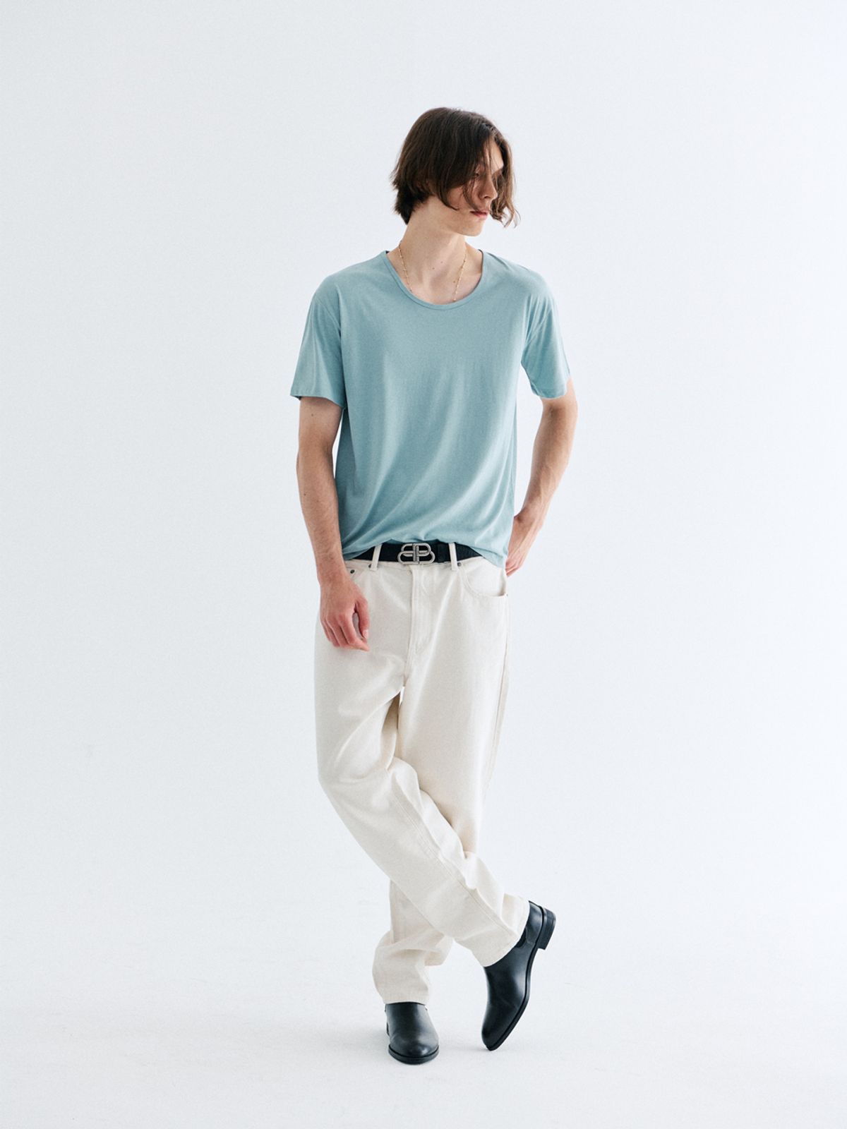 고저(GOZER) UNDER HALF T-SHIRT_MINT