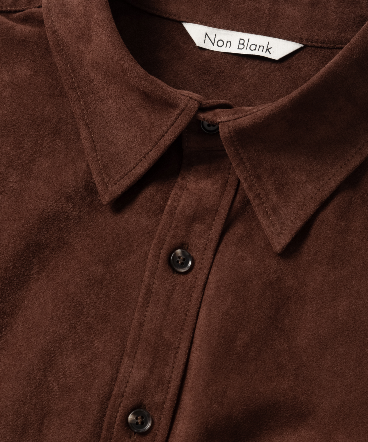 넌블랭크(NONBLANK) 스웨이드 셔츠_BROWN