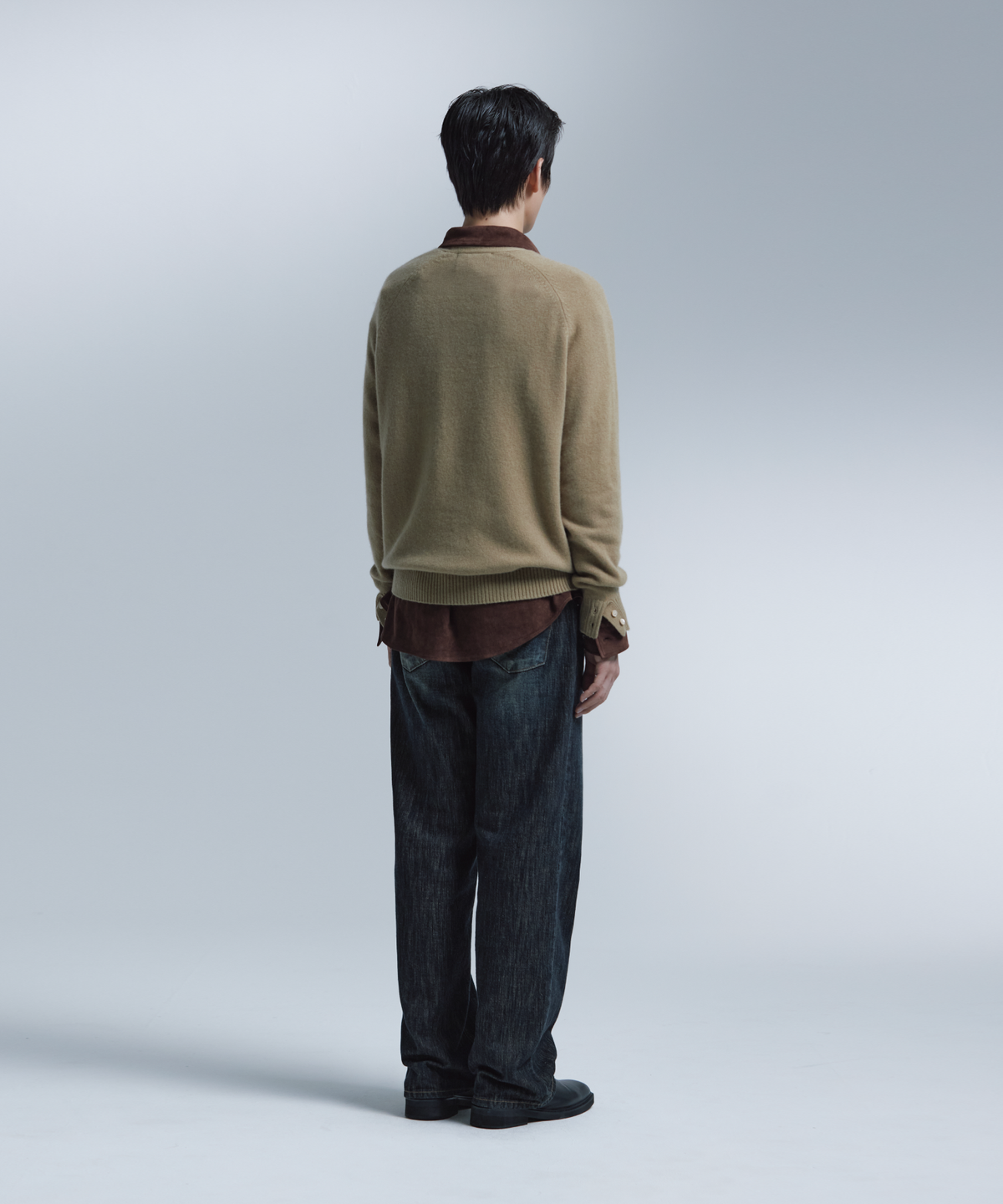 넌블랭크(NONBLANK) 스웨이드 셔츠_BROWN