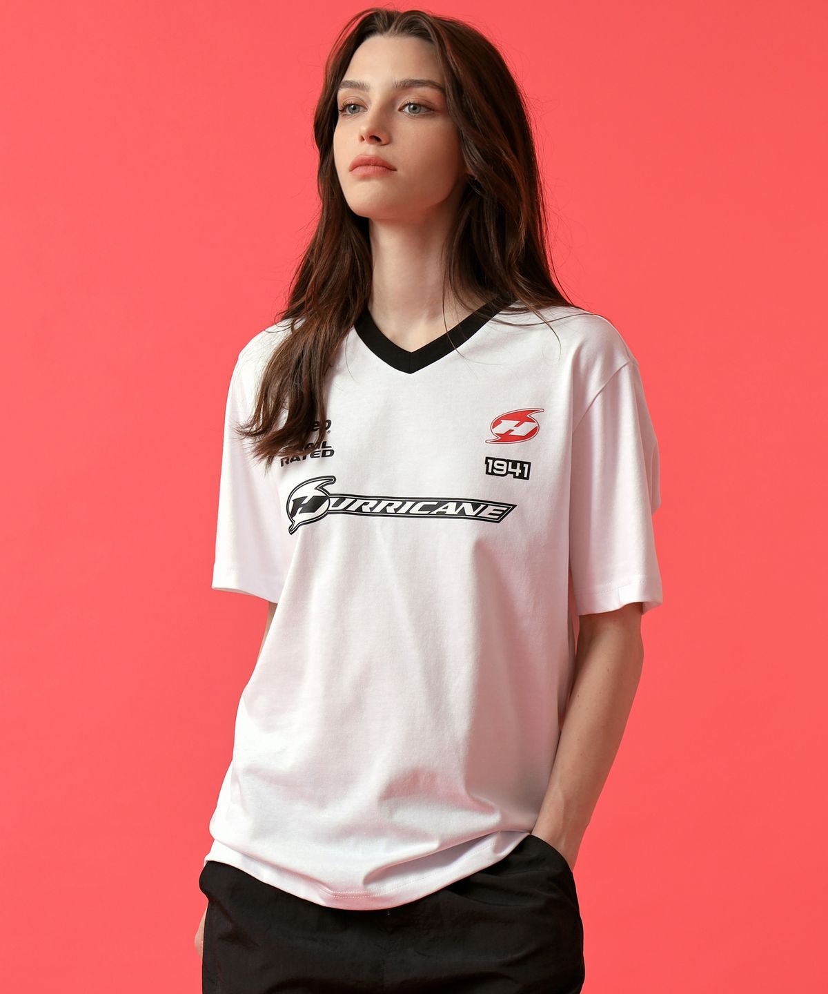 지프(JEEP) PARIS Sports 브이넥 블록 반팔 티셔츠 4 COLOR (JP5TSU104)
