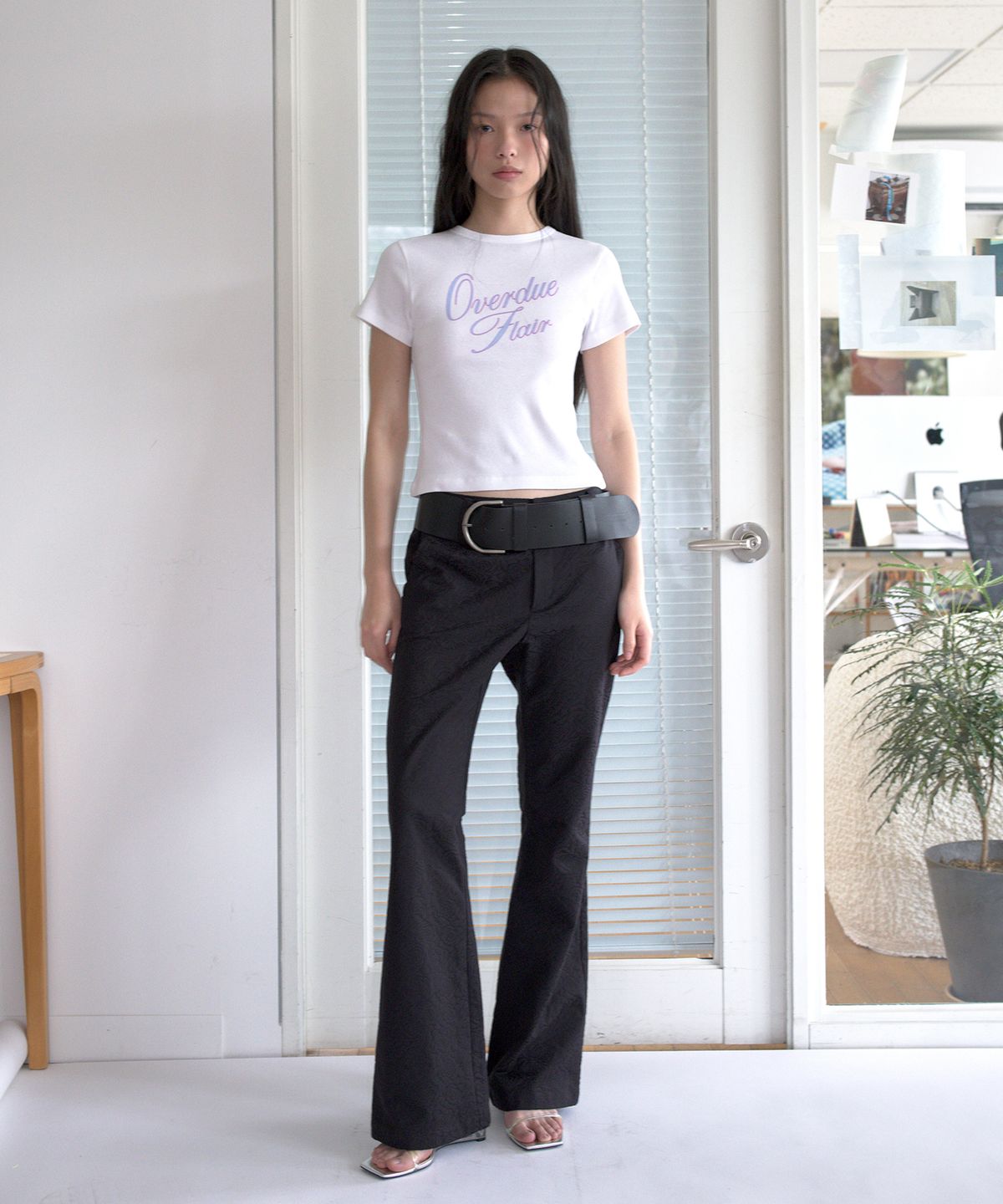 오버듀플레어(OVERDUEFLAIR) OVERDUE SLIM T-SHIRT_WHITE