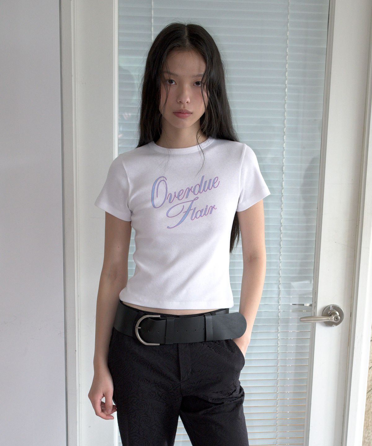 오버듀플레어(OVERDUEFLAIR) OVERDUE SLIM T-SHIRT_WHITE