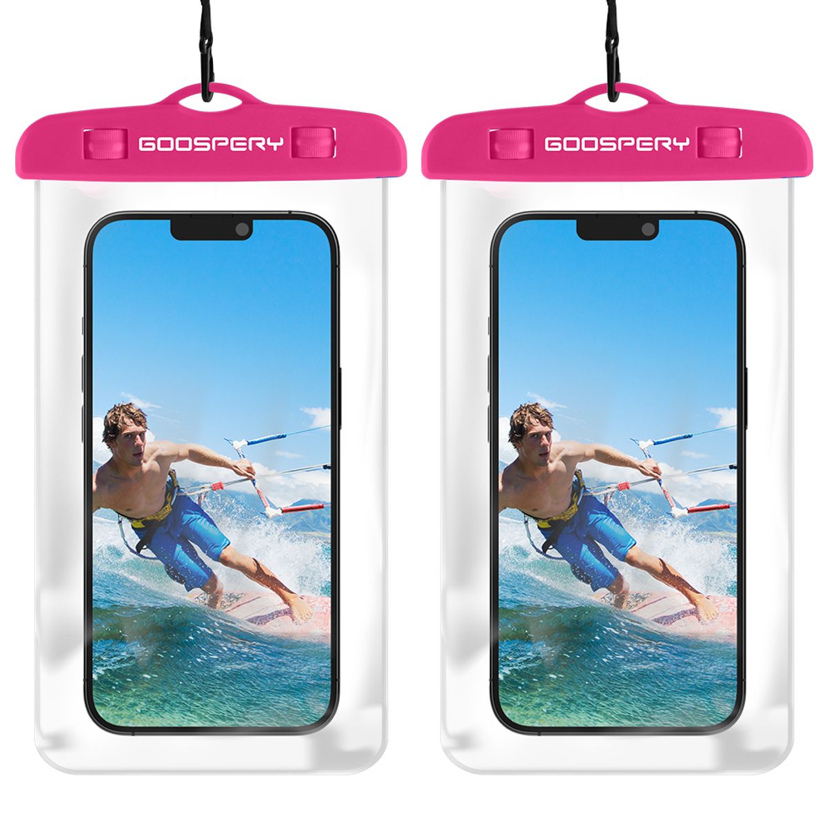 구스페리(GOOSPERY) 2pack 핸드폰 방수팩 스마트폰 크로스 방수등급 IPX8 물놀이 필수