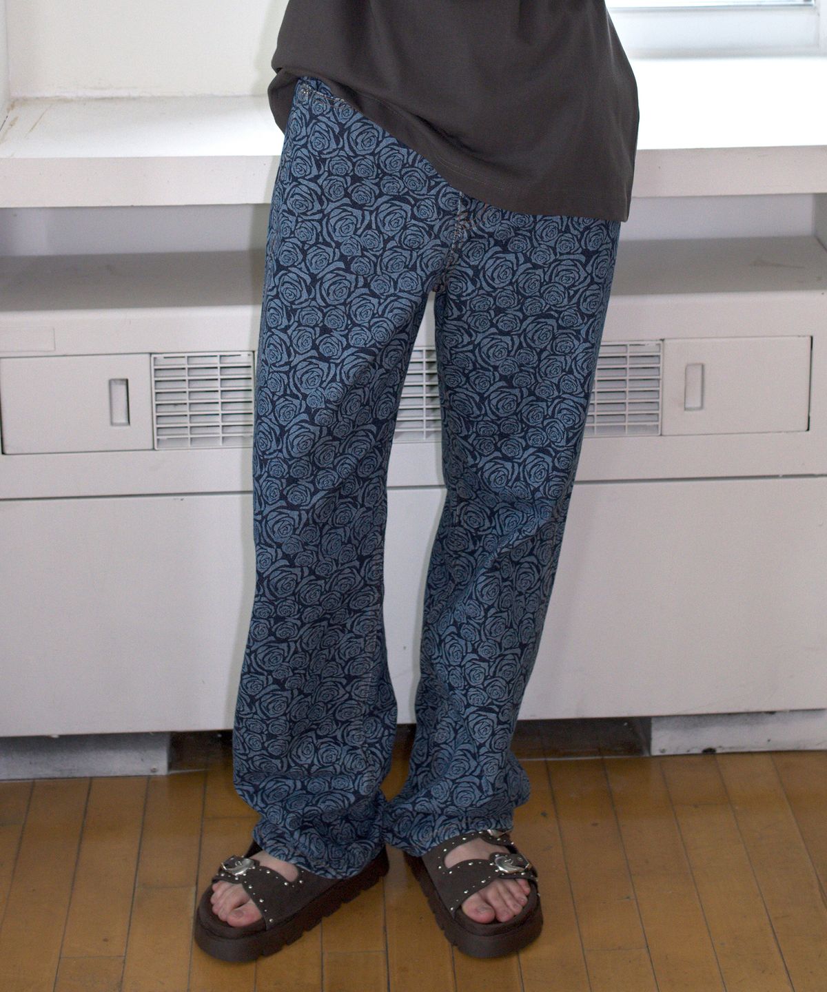 오버듀플레어(OVERDUEFLAIR) ROSE DENIM PANTS_BLUE ROSE