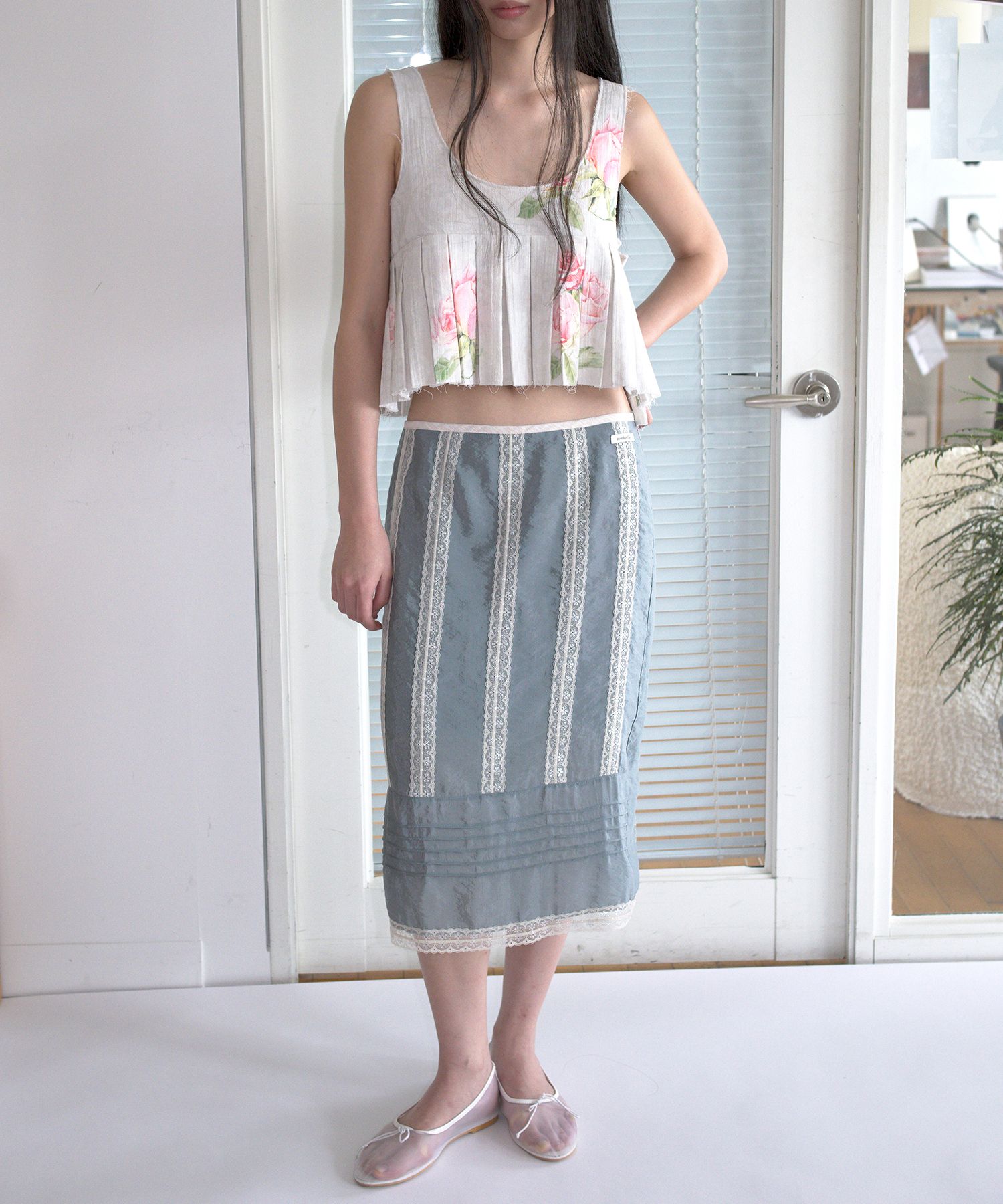 오버듀플레어(OVERDUEFLAIR) PLEATED SKIRT BELT_ROSE - 사이즈 & 후기
