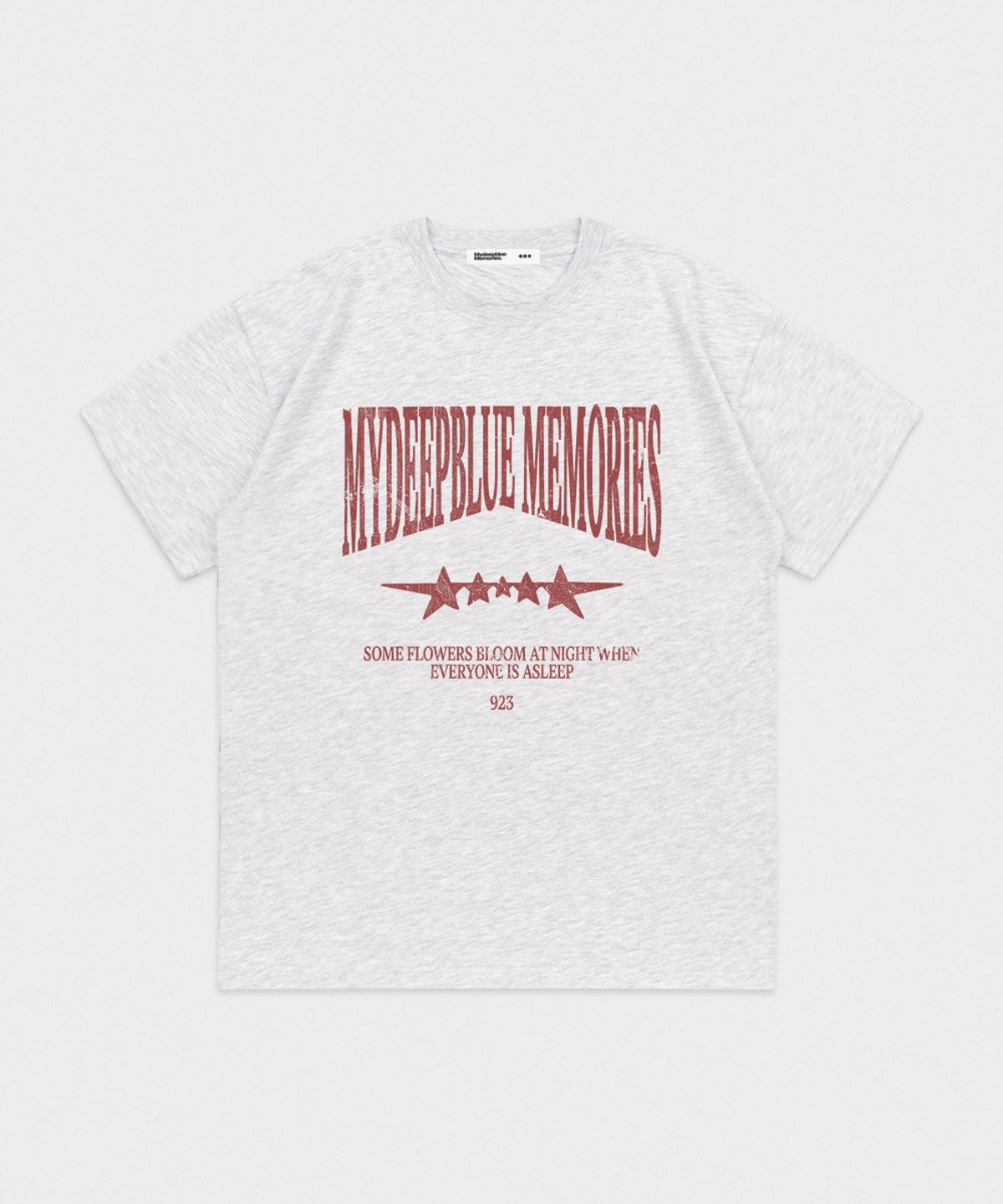 마이딥블루메모리즈(MY DEEP BLUE MEMORIES) MM Vintage Crack T-shirt (light melange)
