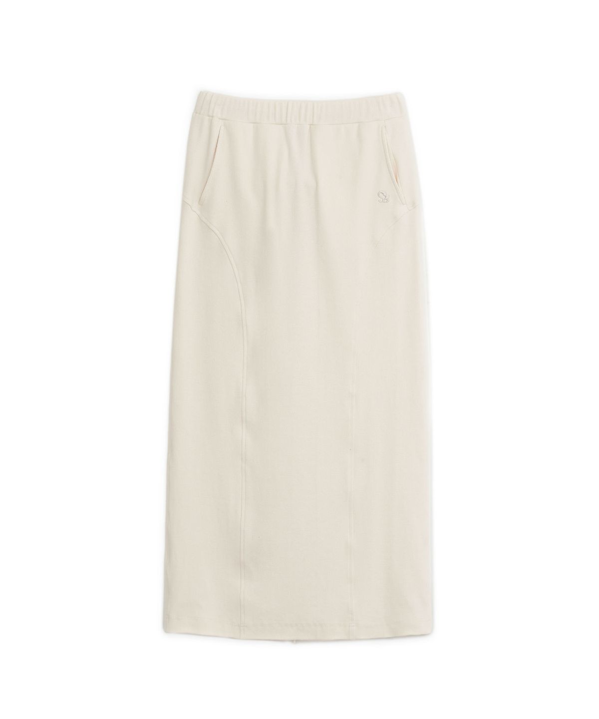 썬번프로젝트(SUNBURNPROJECT) Curved Maxi Rib Skirt, IVORY