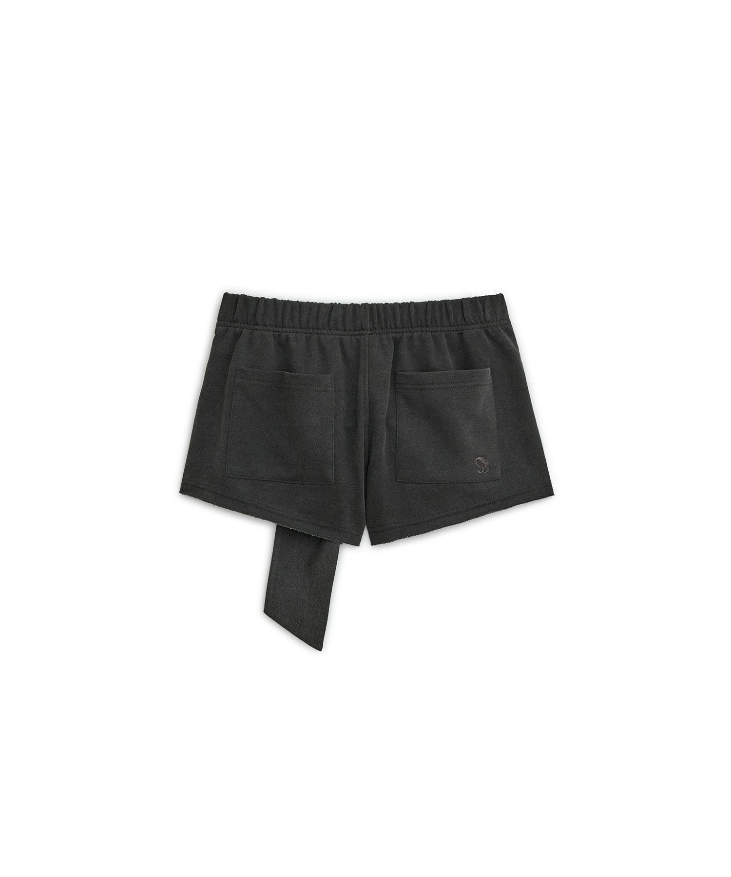 韓国商品/SUNBURNPROJECT Tie Raw cut Sweat Shorts Tie Raw-cut Sweat Shorts, CHARCOAL - sunburnproject