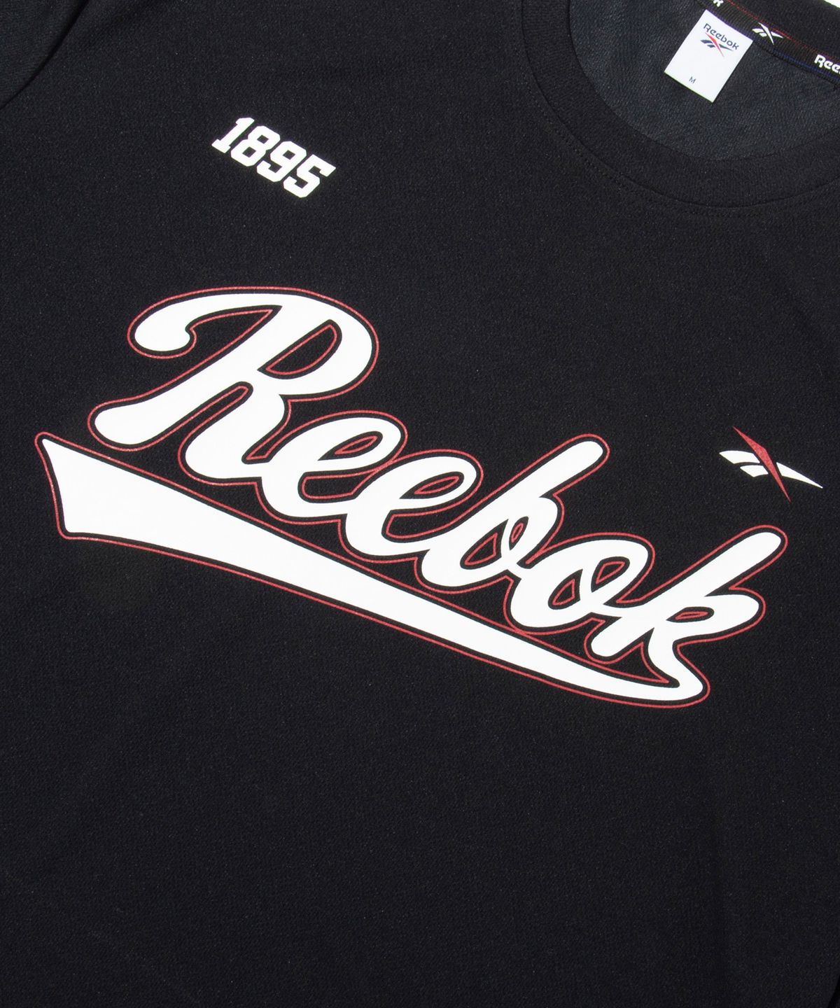 리복(REEBOK) 썸머 레터링 저지 티셔츠 - 블랙