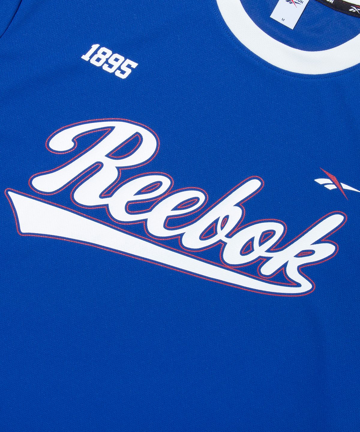 리복(REEBOK) 썸머 레터링 저지 티셔츠 - 블루