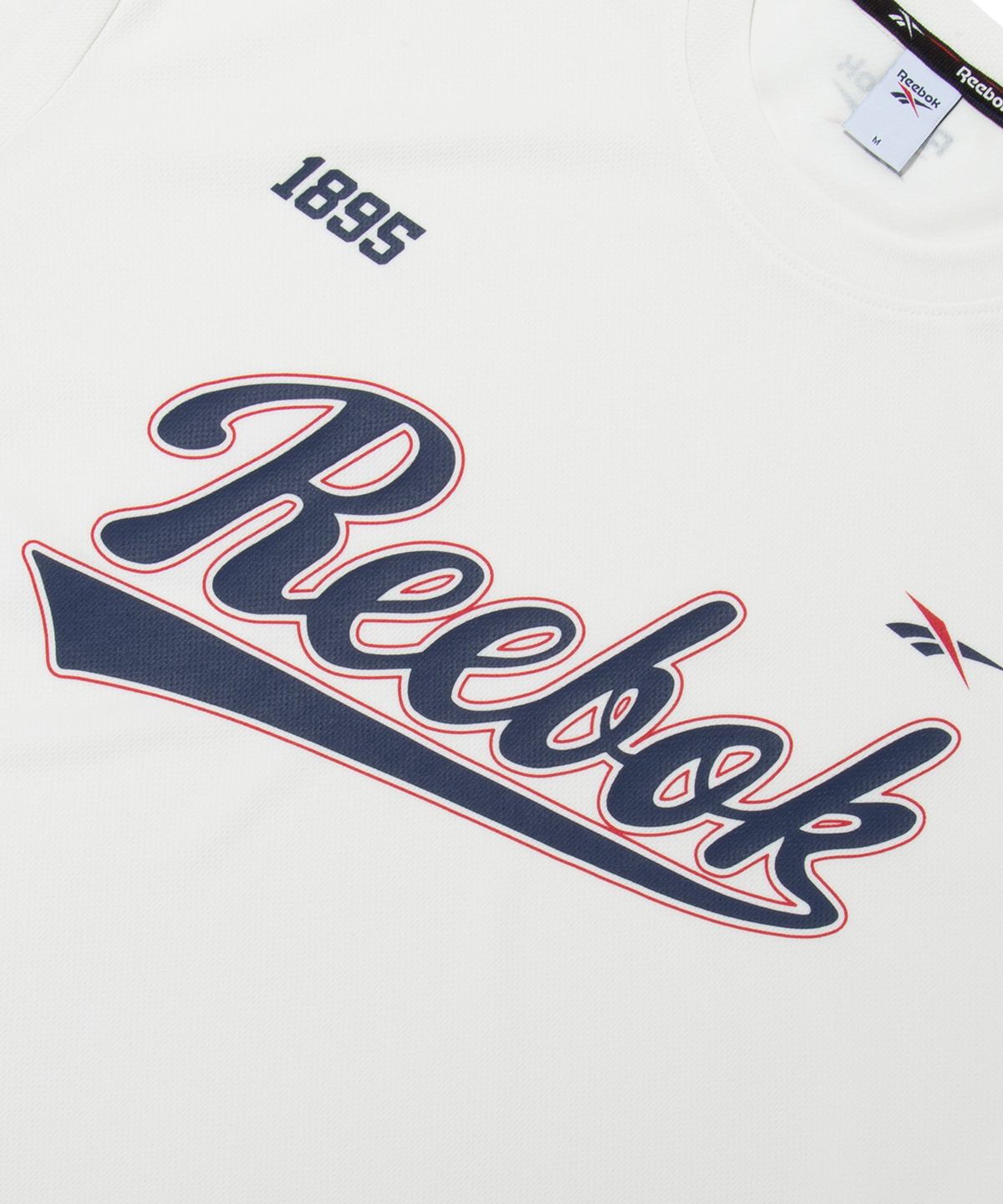 리복(REEBOK) 썸머 레터링 저지 티셔츠 - 화이트